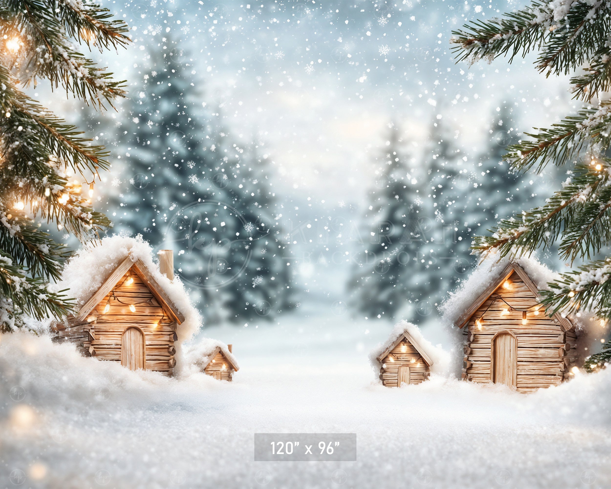 Miniature Christmas Village Backdrop