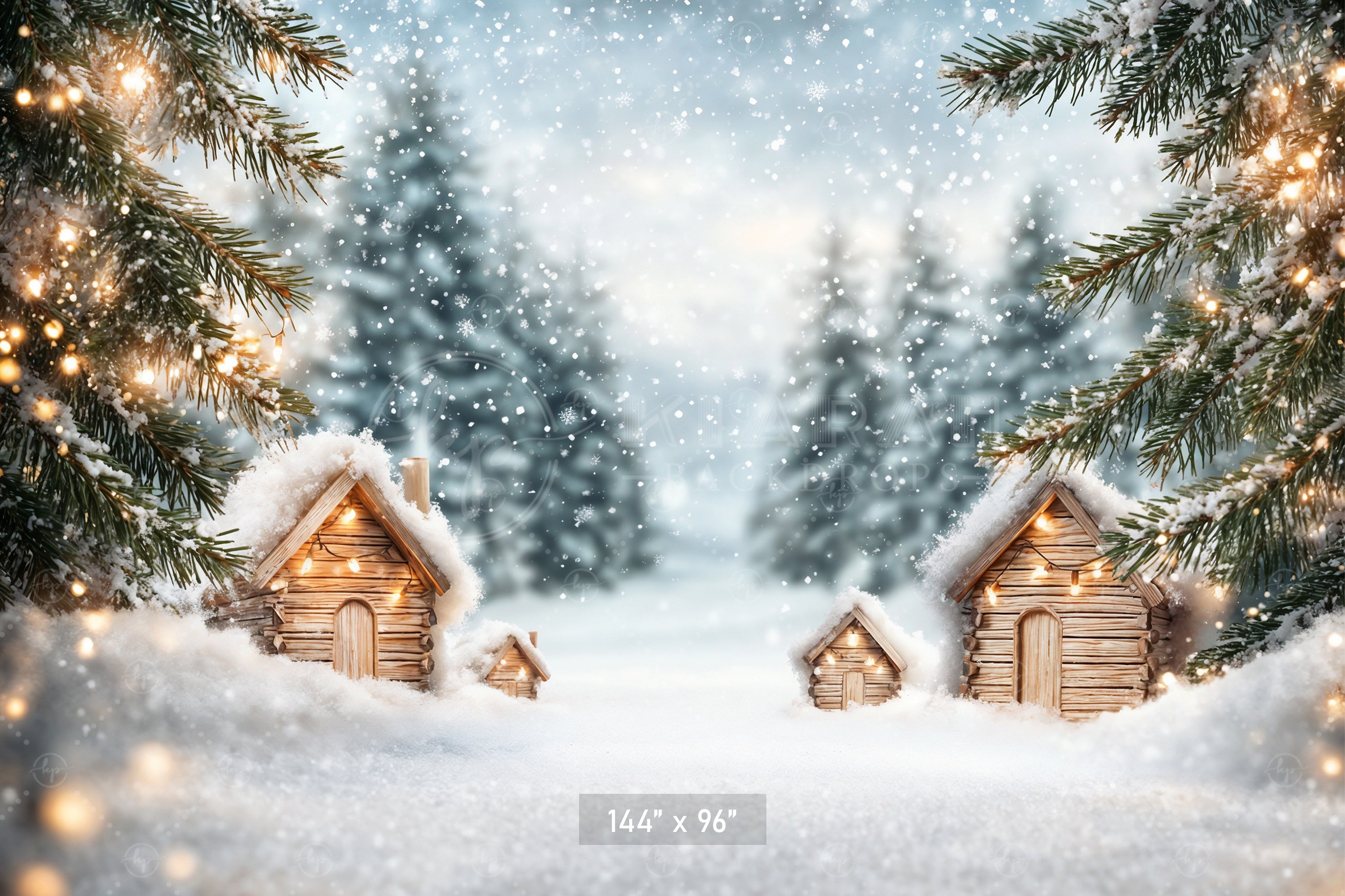 Miniature Christmas Village Backdrop