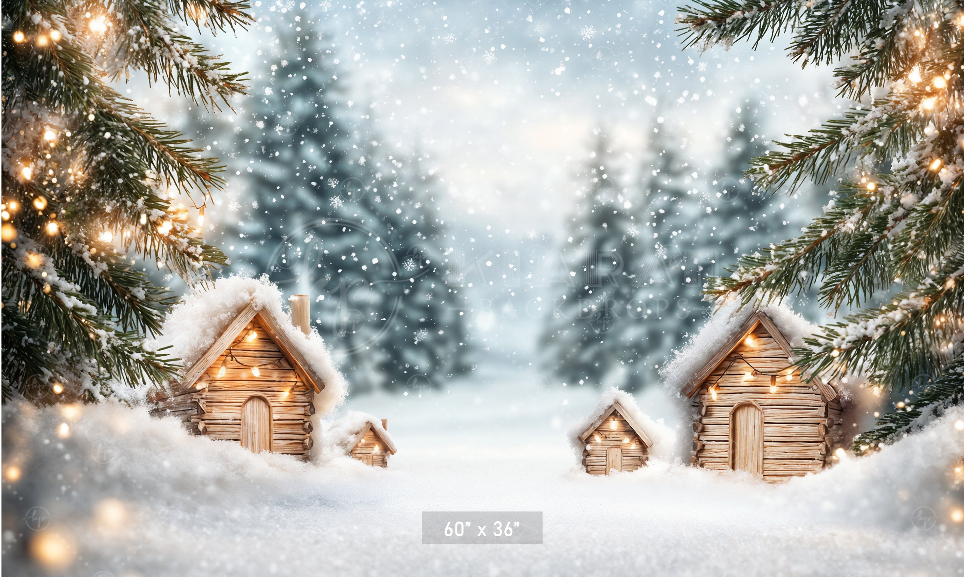 Miniature Christmas Village Backdrop