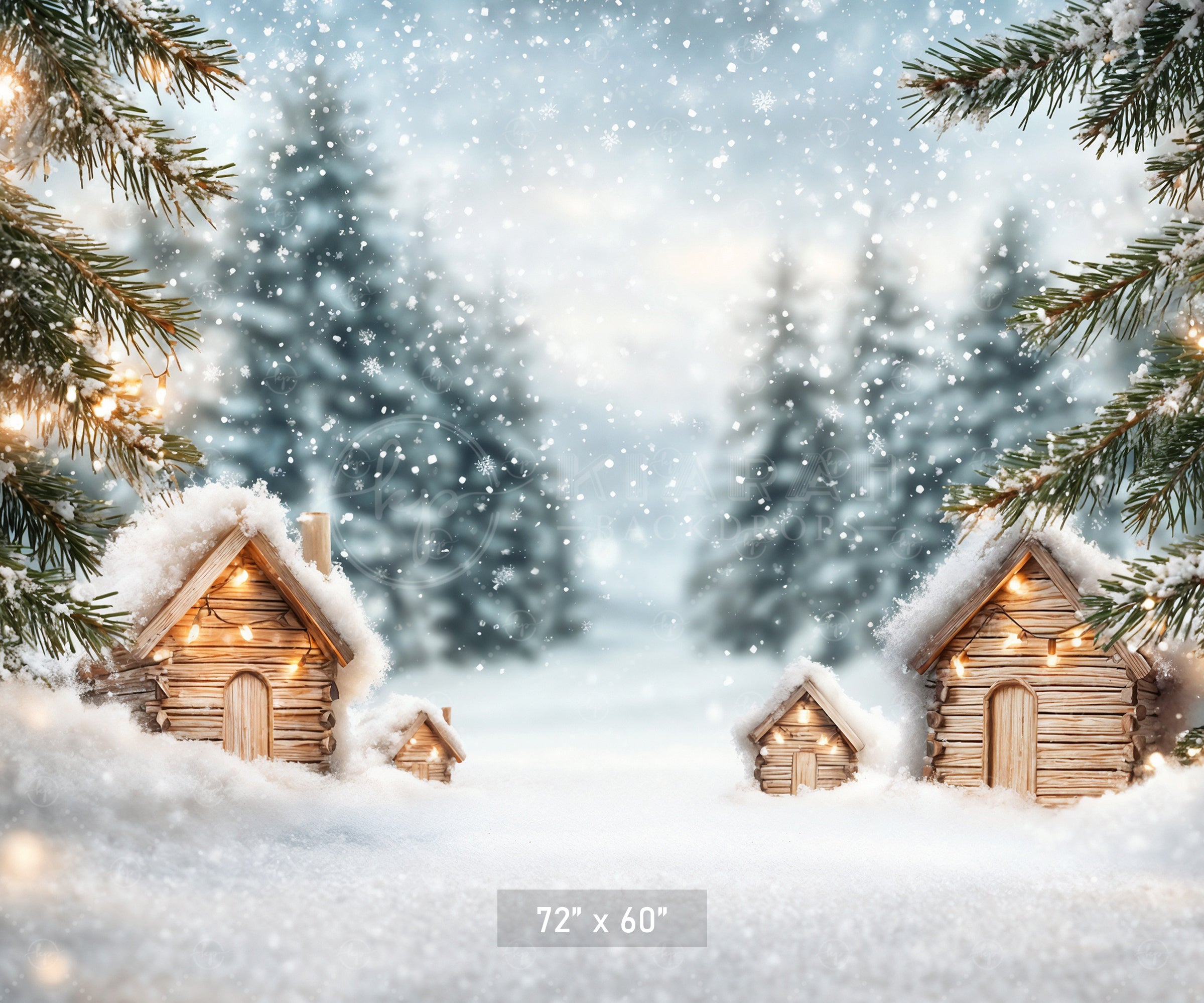 Miniature Christmas Village Backdrop