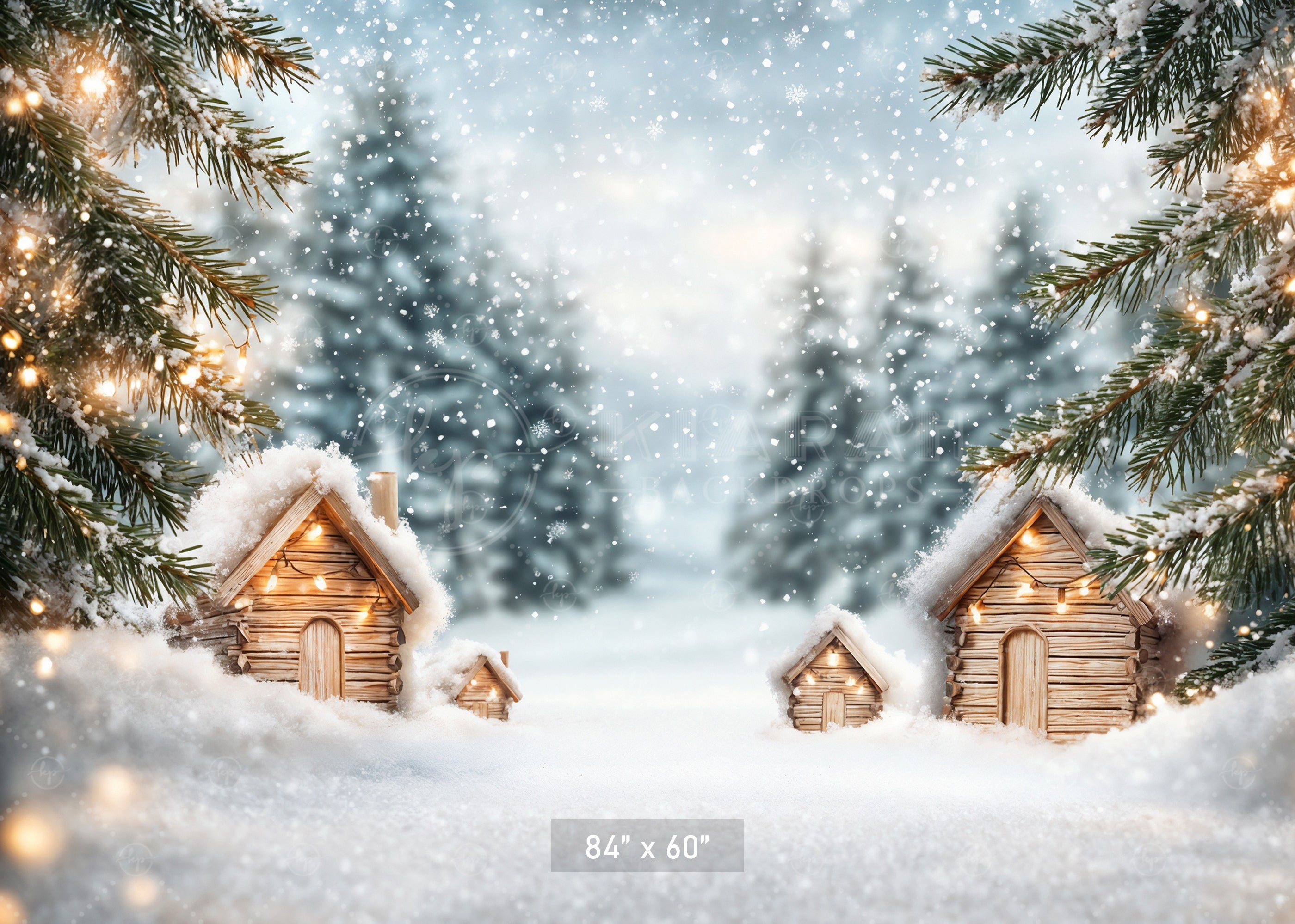 Miniature Christmas Village Backdrop