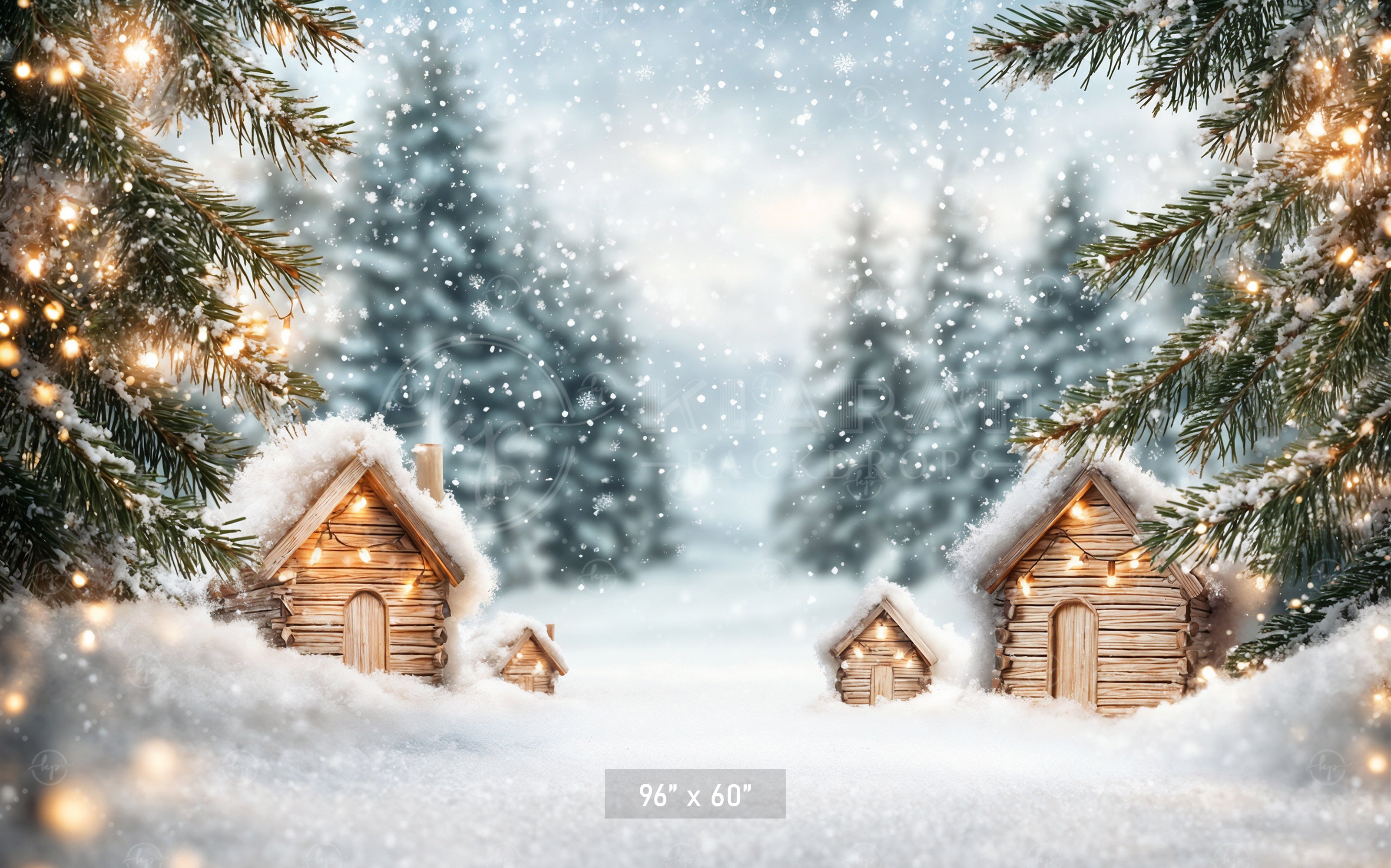 Miniature Christmas Village Backdrop