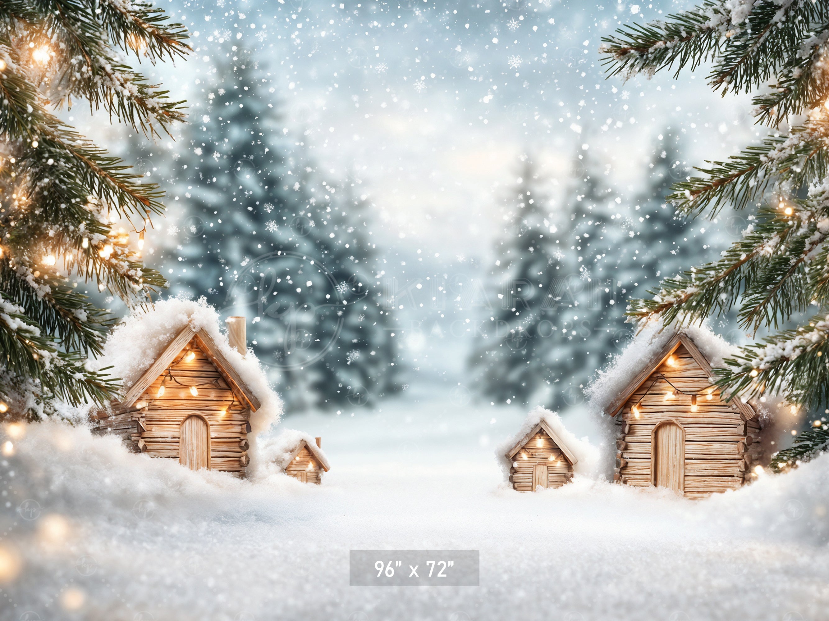 Miniature Christmas Village Backdrop