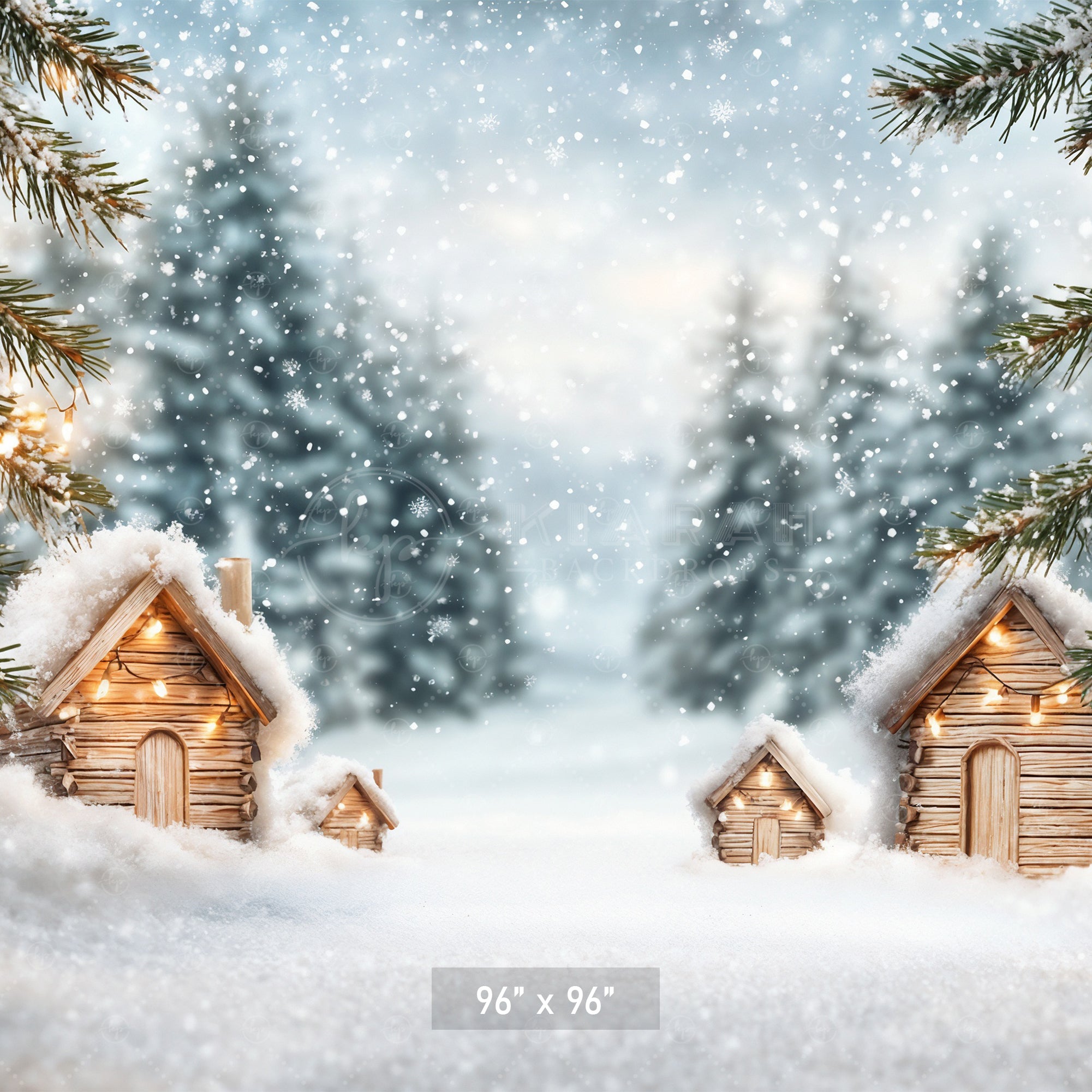 Miniature Christmas Village Backdrop
