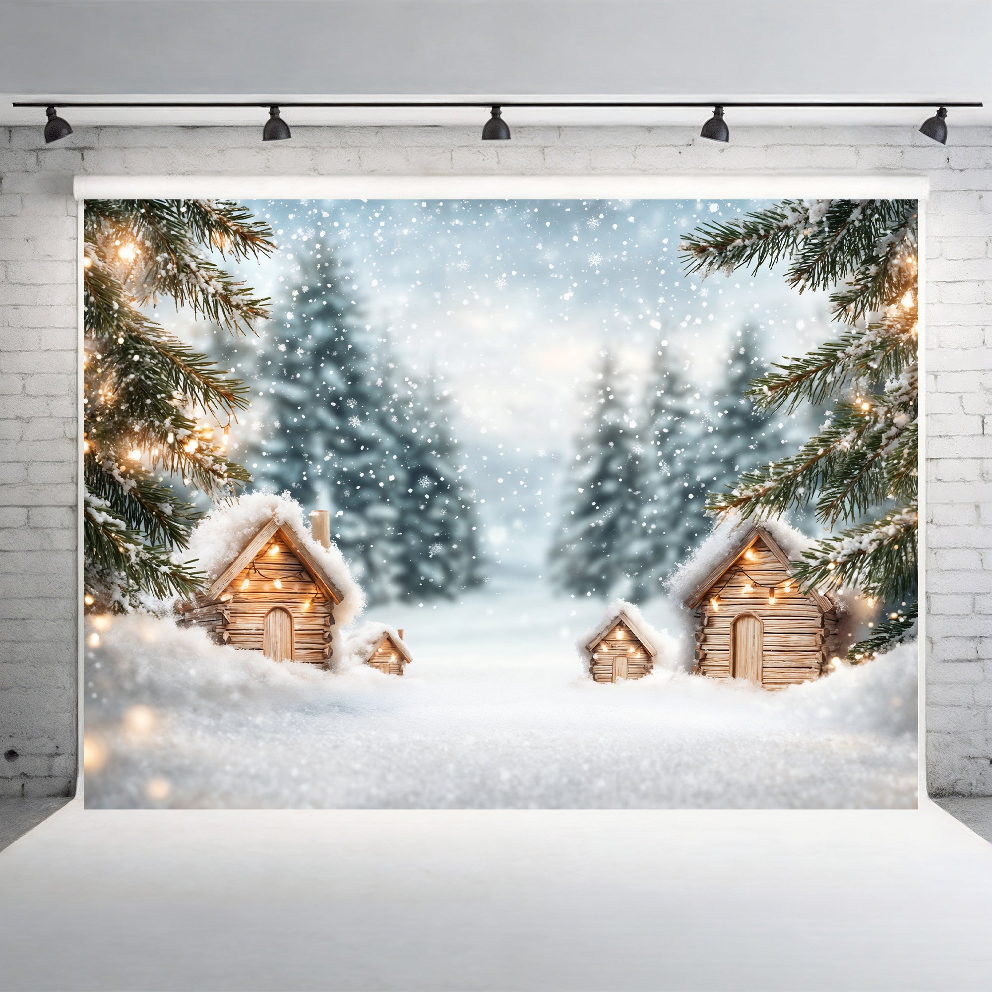 Miniature Christmas Village Backdrop