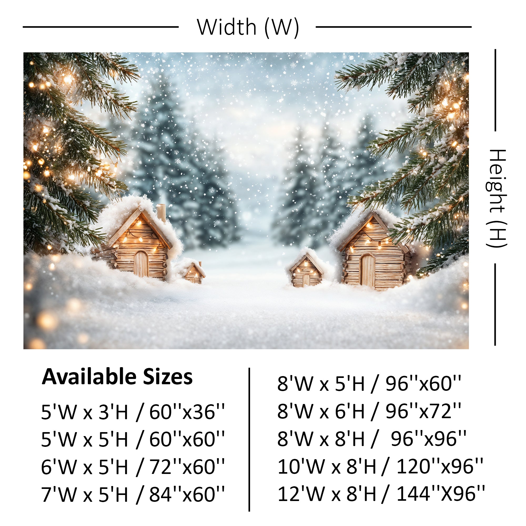 Miniature Christmas Village Backdrop