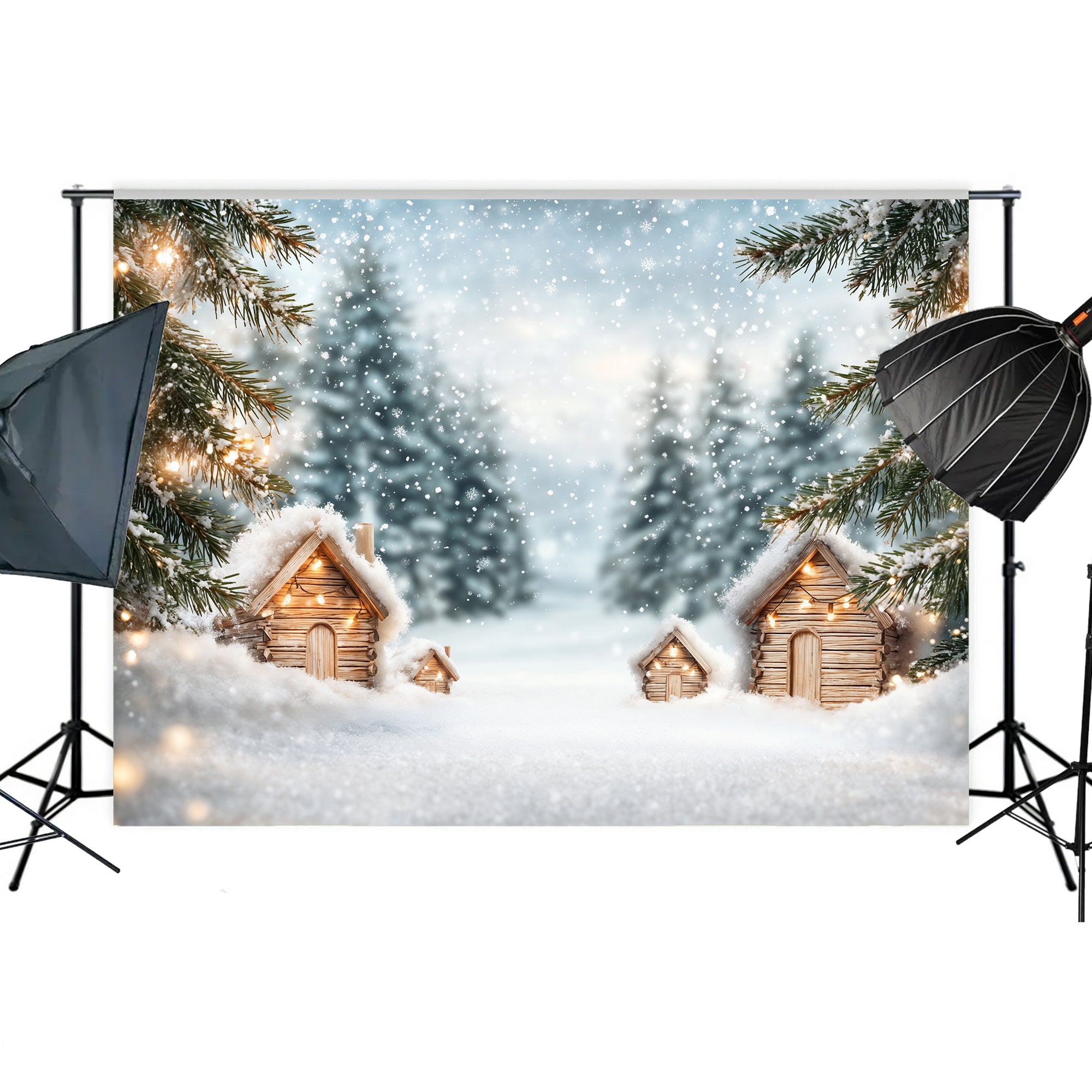 Miniature Christmas Village Backdrop