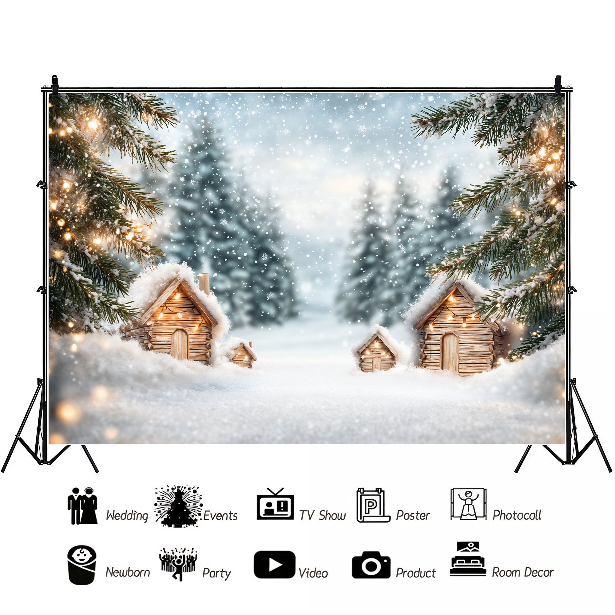 Miniature Christmas Village Backdrop