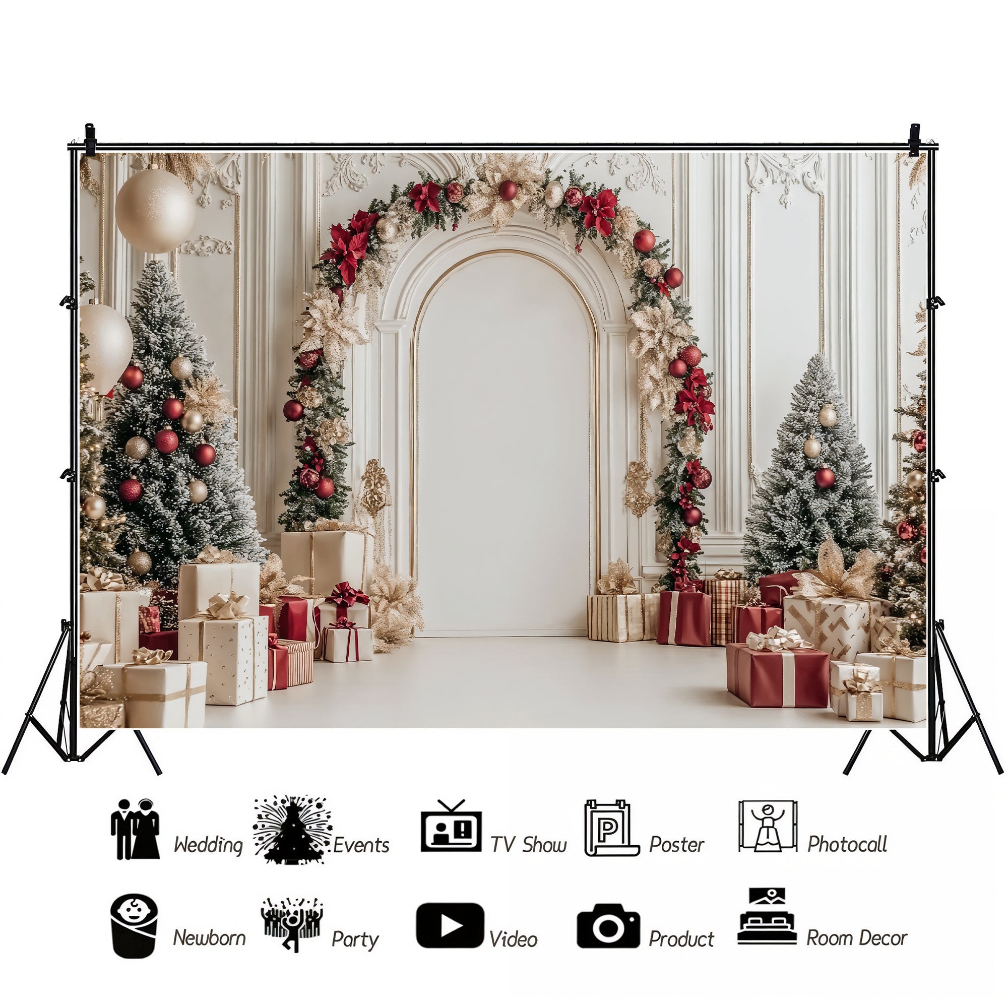 Opulent Christmas Archway Backdrop