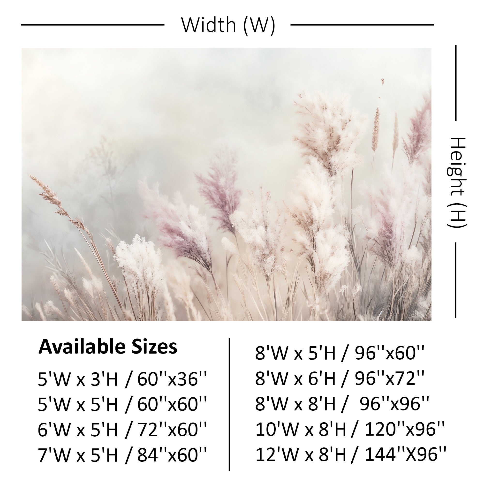 Whispering Pampas Grass Backdrop