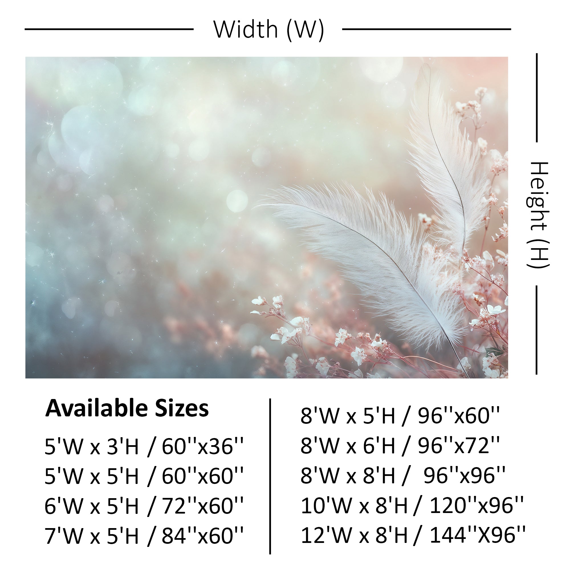 Ethereal Feather Dream Backdrop