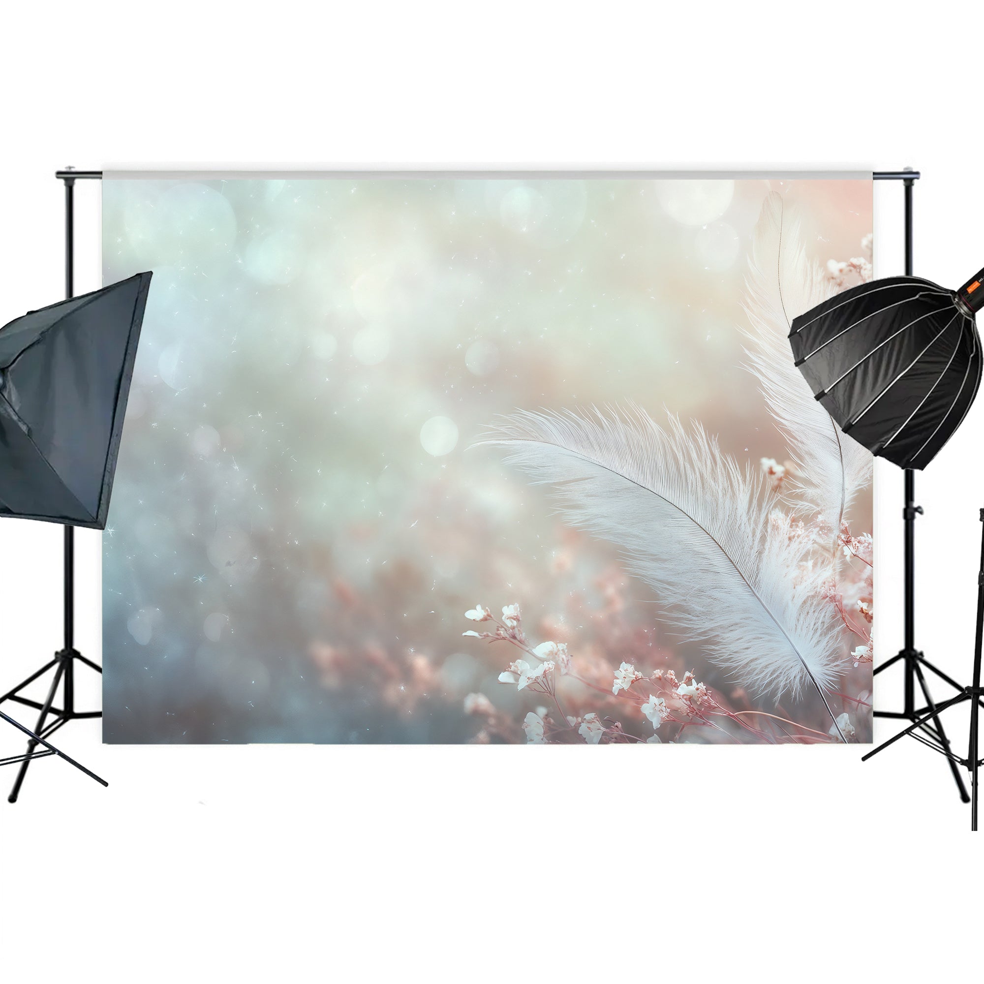 Ethereal Feather Dream Backdrop