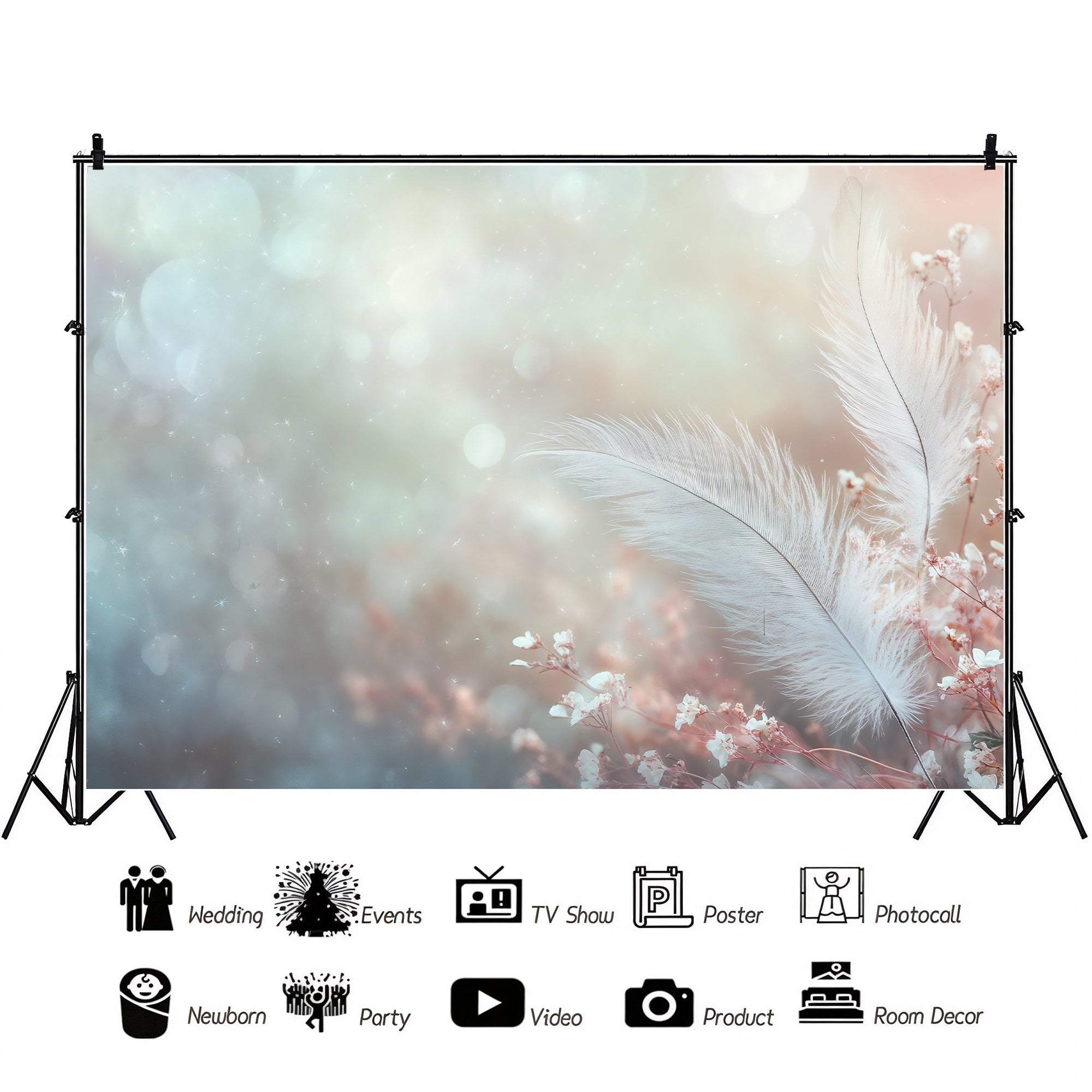 Ethereal Feather Dream Backdrop
