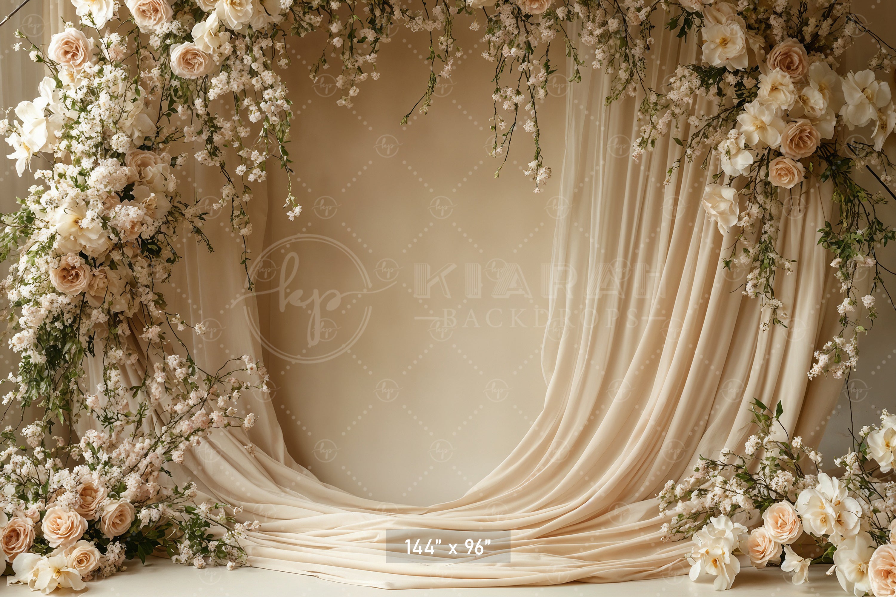 Romantic Floral Drape Arch Backdrop