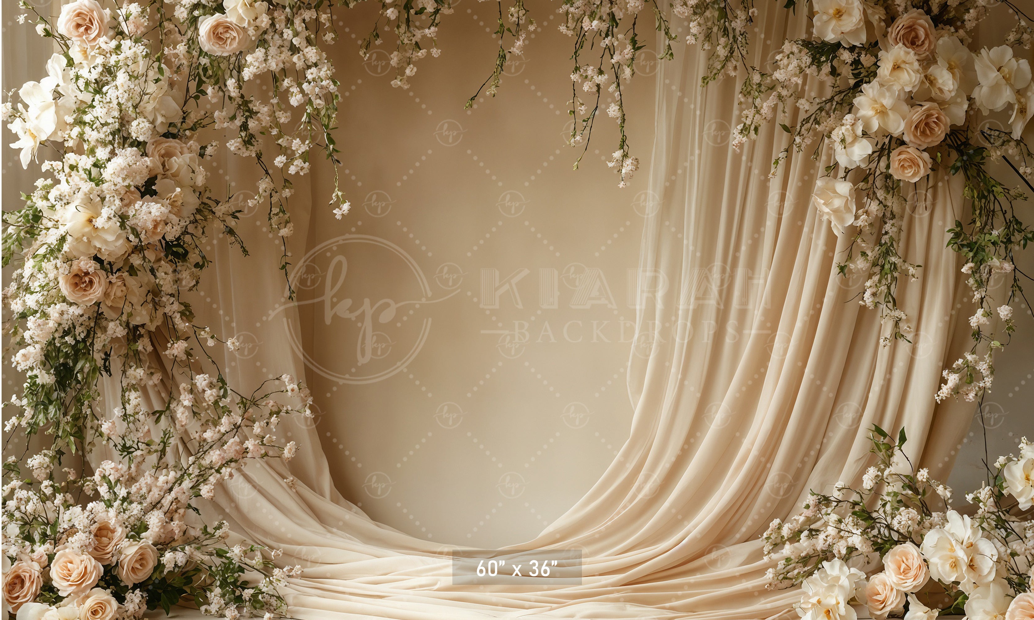 Romantic Floral Drape Arch Backdrop