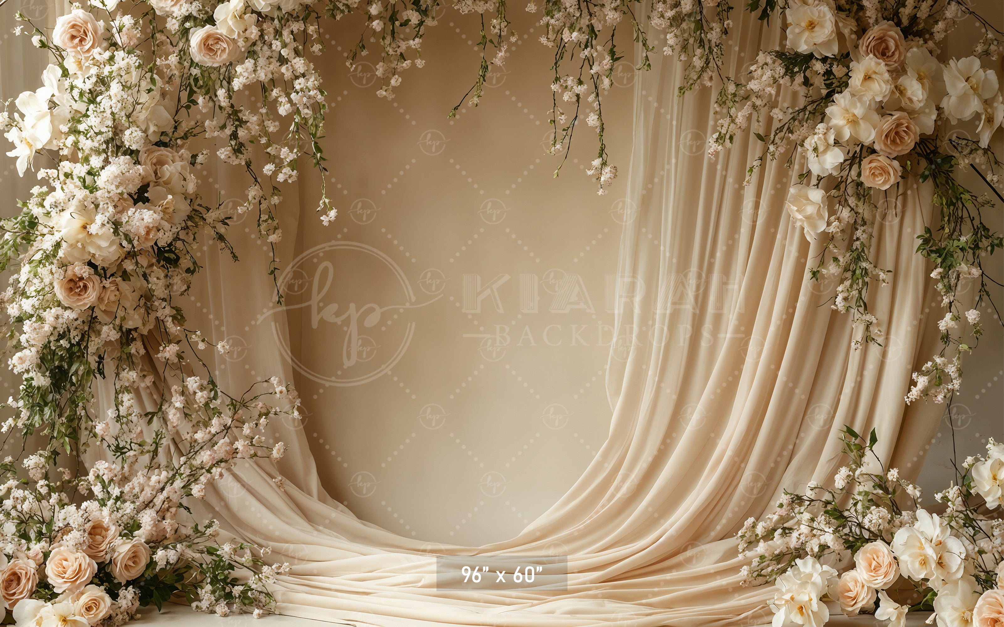 Romantic Floral Drape Arch Backdrop