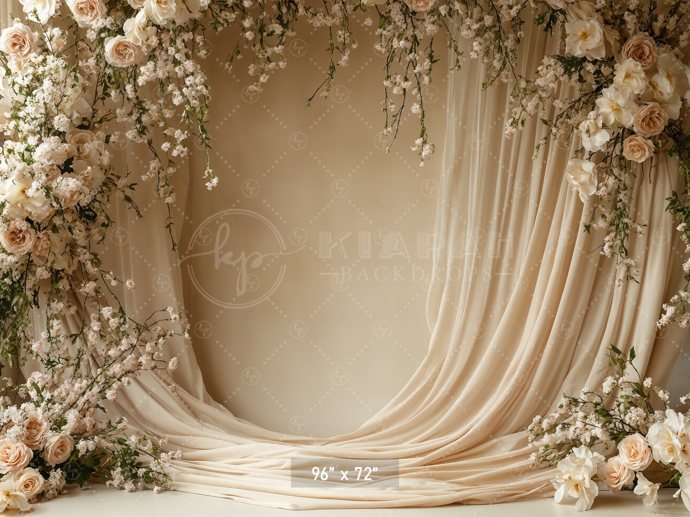 Romantic Floral Drape Arch Backdrop