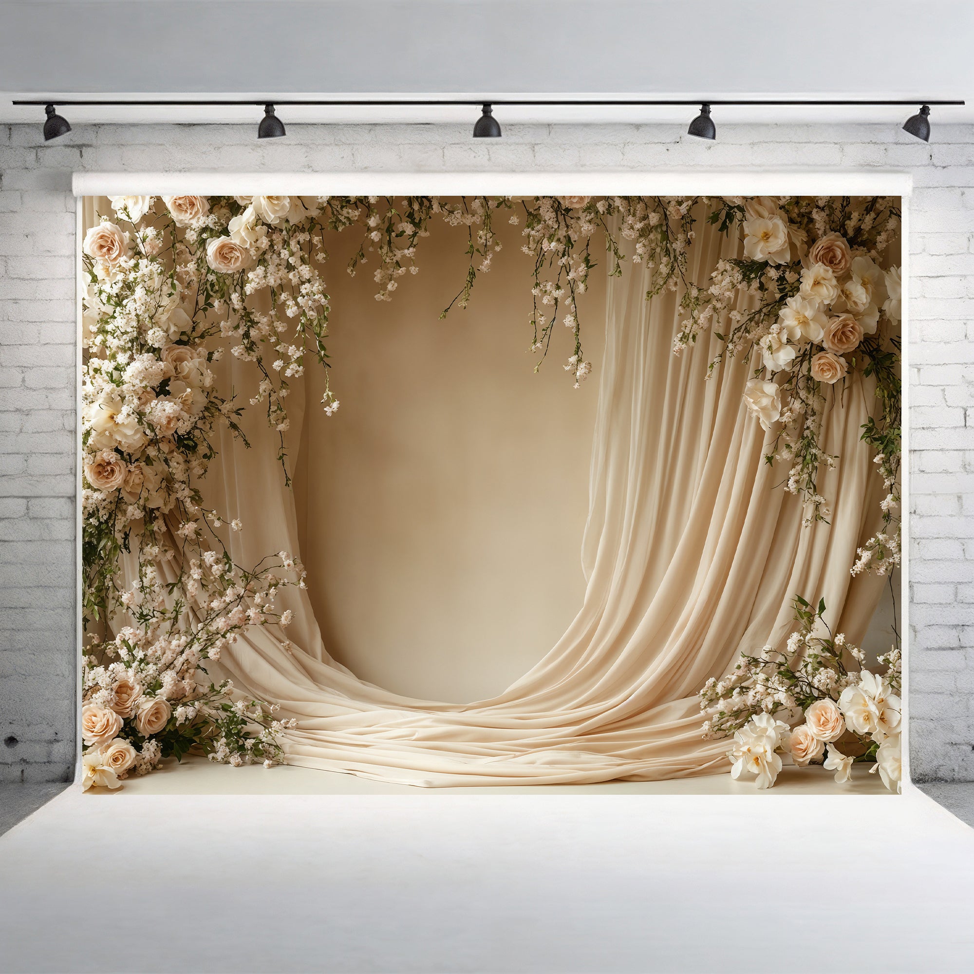 Romantic Floral Drape Arch Backdrop