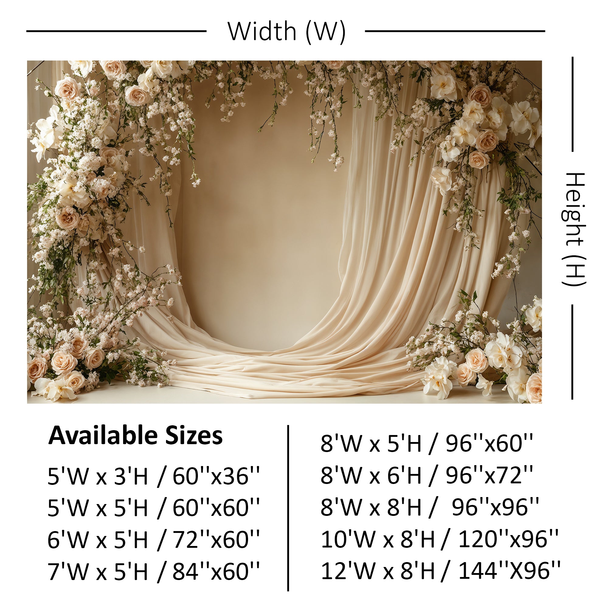 Romantic Floral Drape Arch Backdrop