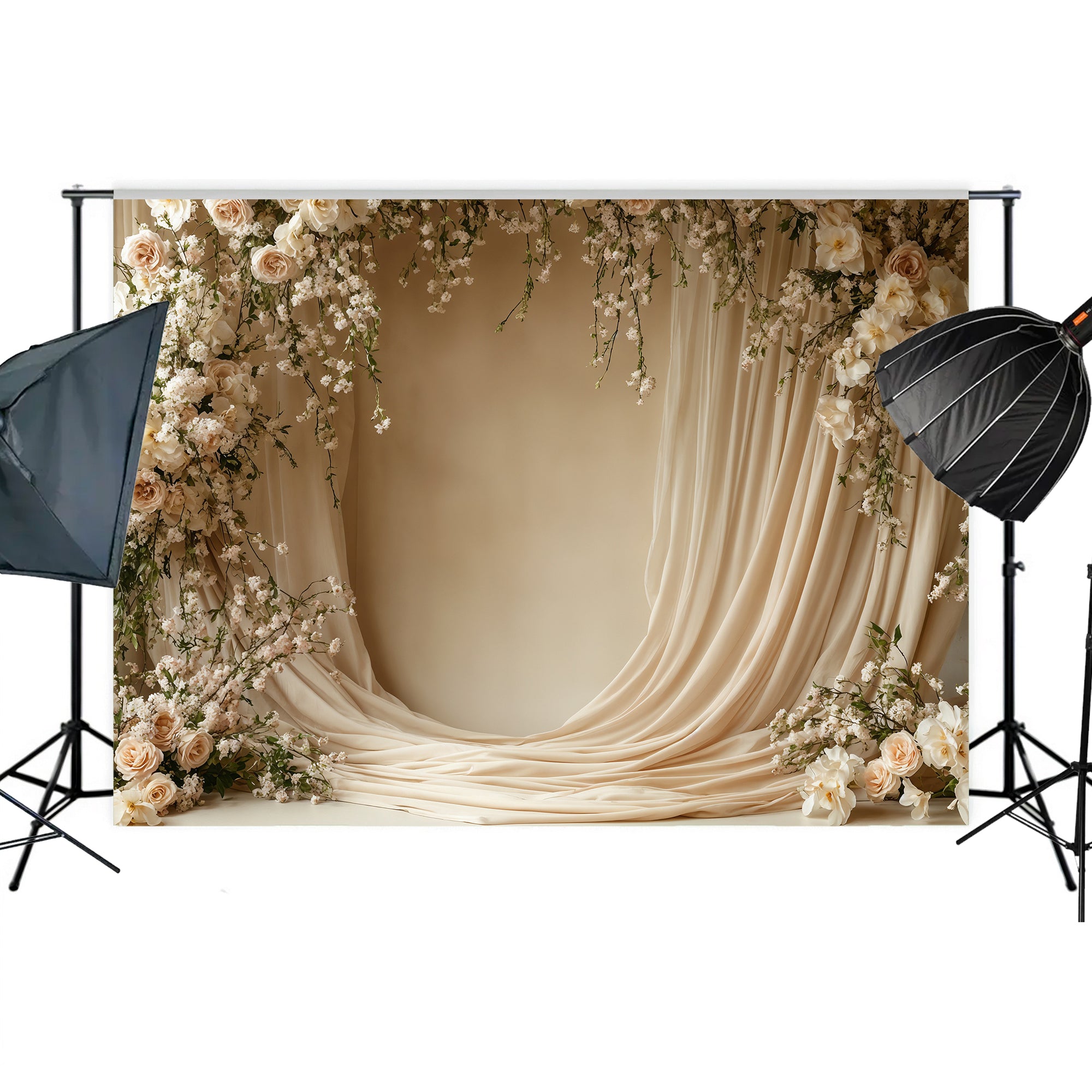 Romantic Floral Drape Arch Backdrop