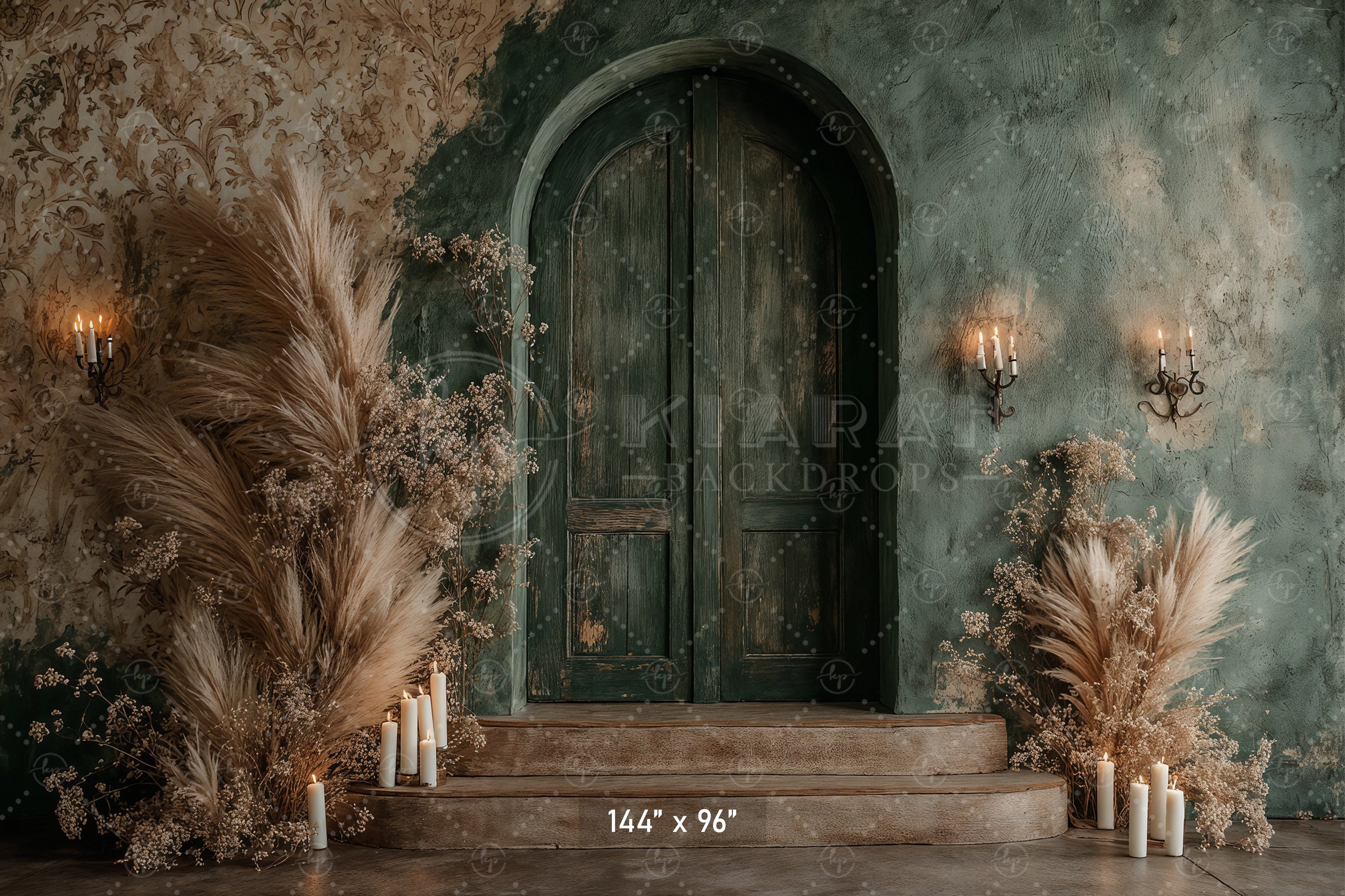 Boho Pampas Grass Archway Backdrop