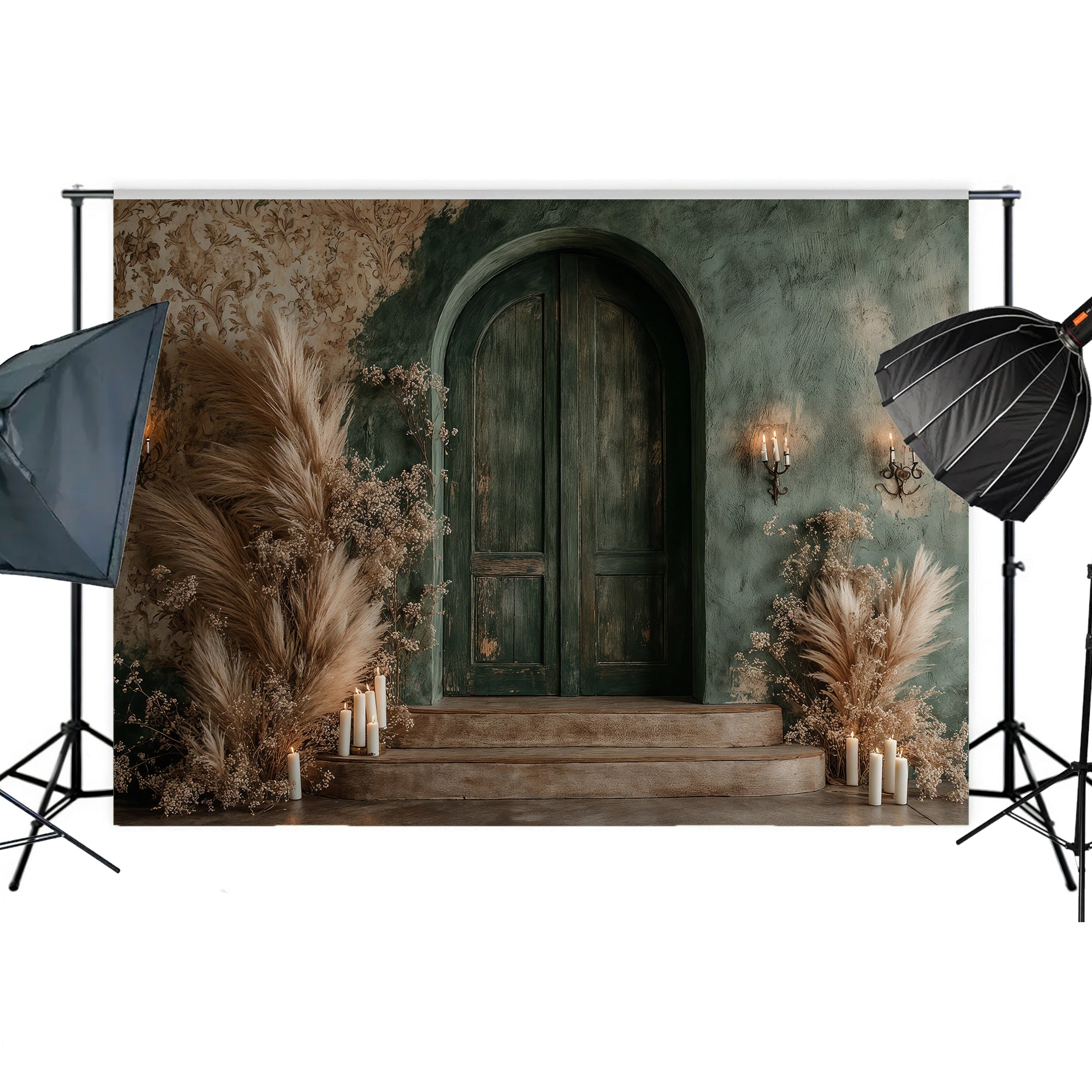 Boho Pampas Grass Archway Backdrop