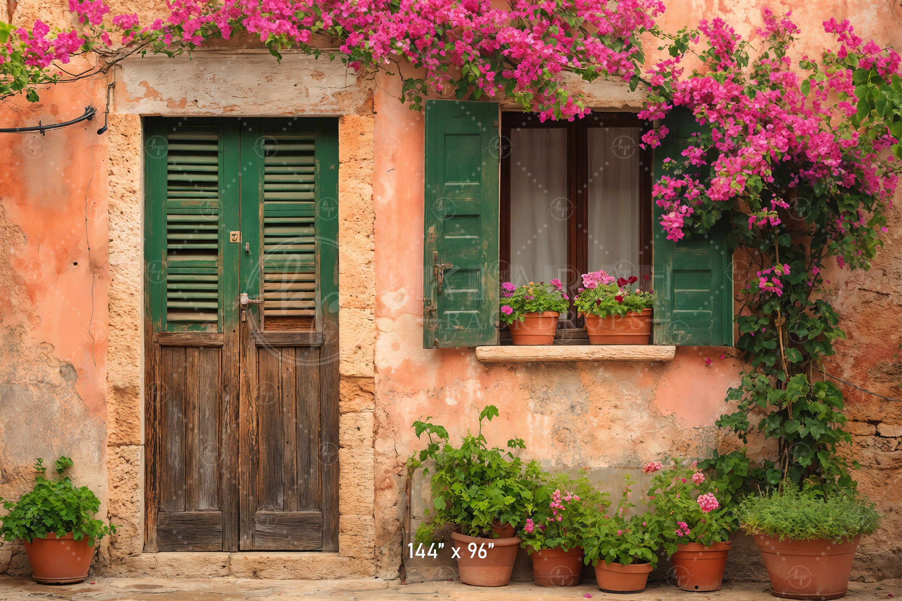 Mediterranean Villa Door Backdrop
