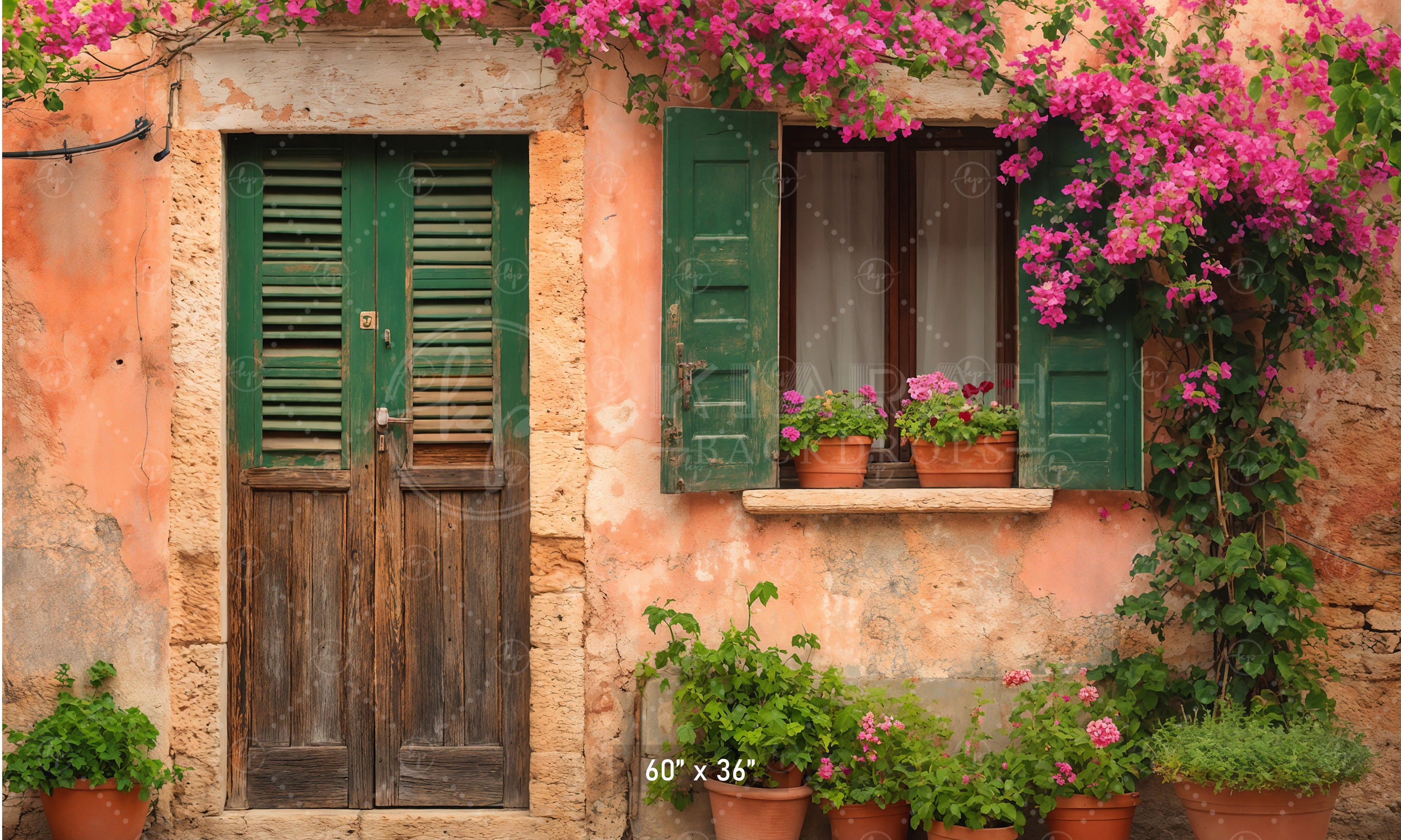 Mediterranean Villa Door Backdrop