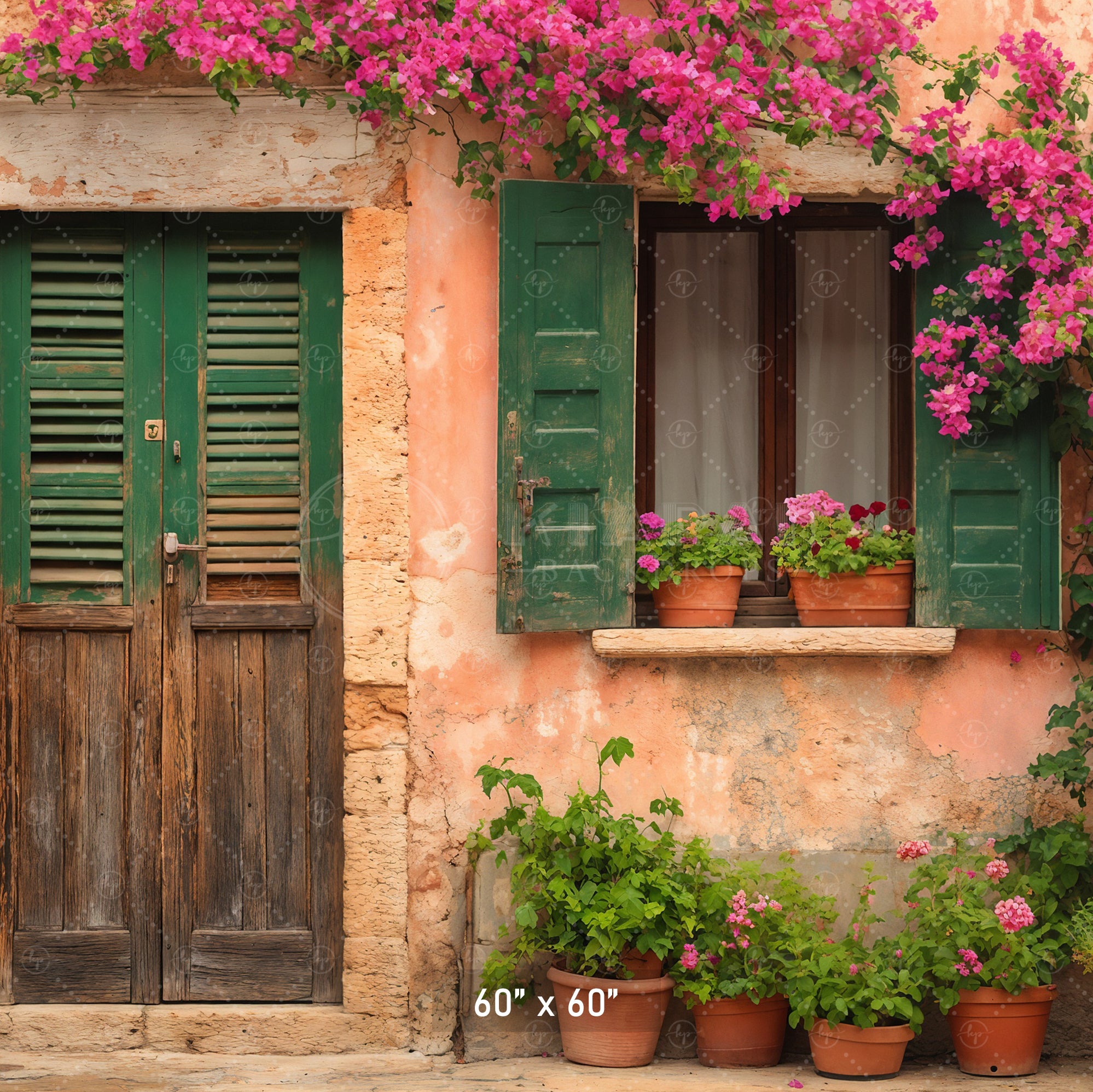 Mediterranean Villa Door Backdrop