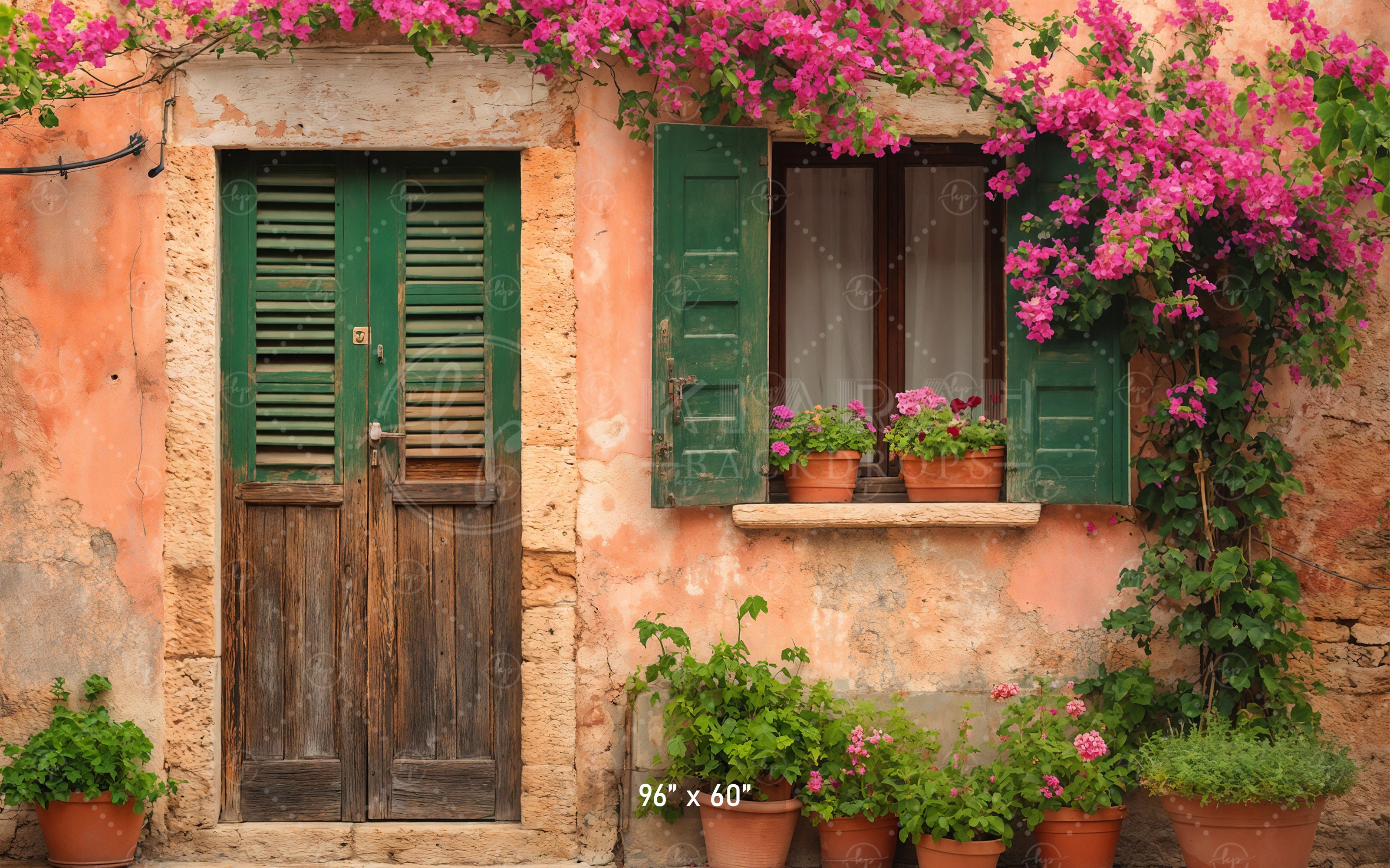Mediterranean Villa Door Backdrop