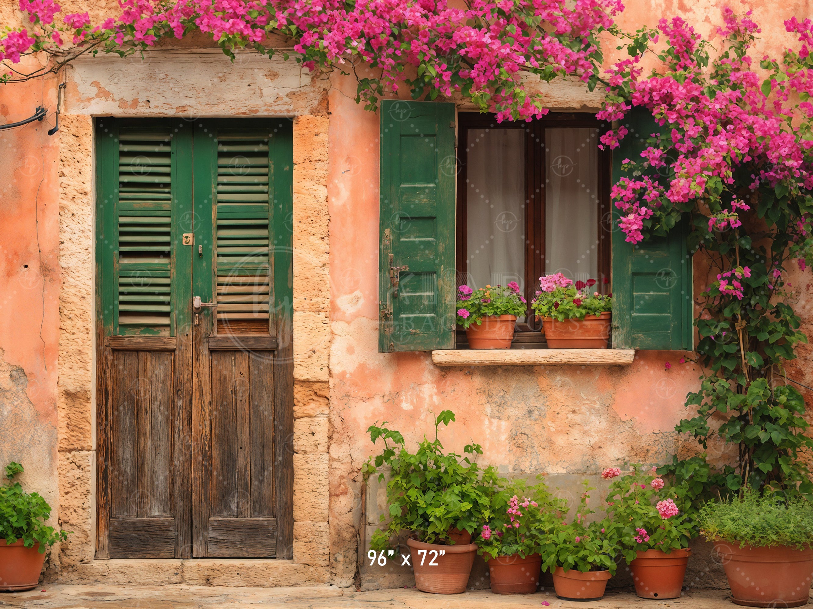 Mediterranean Villa Door Backdrop