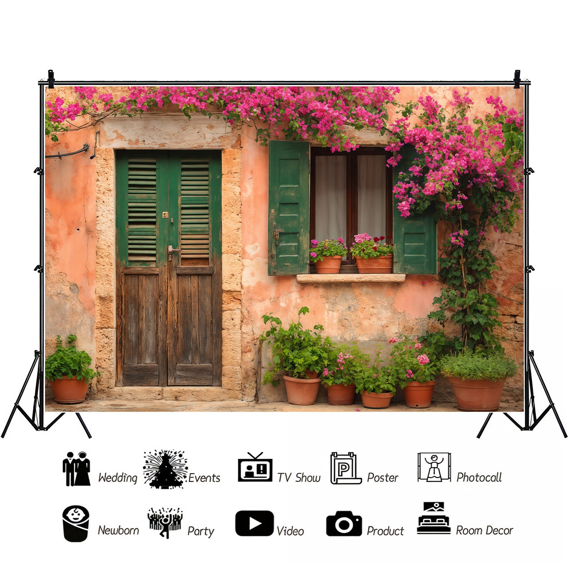 Mediterranean Villa Door Backdrop