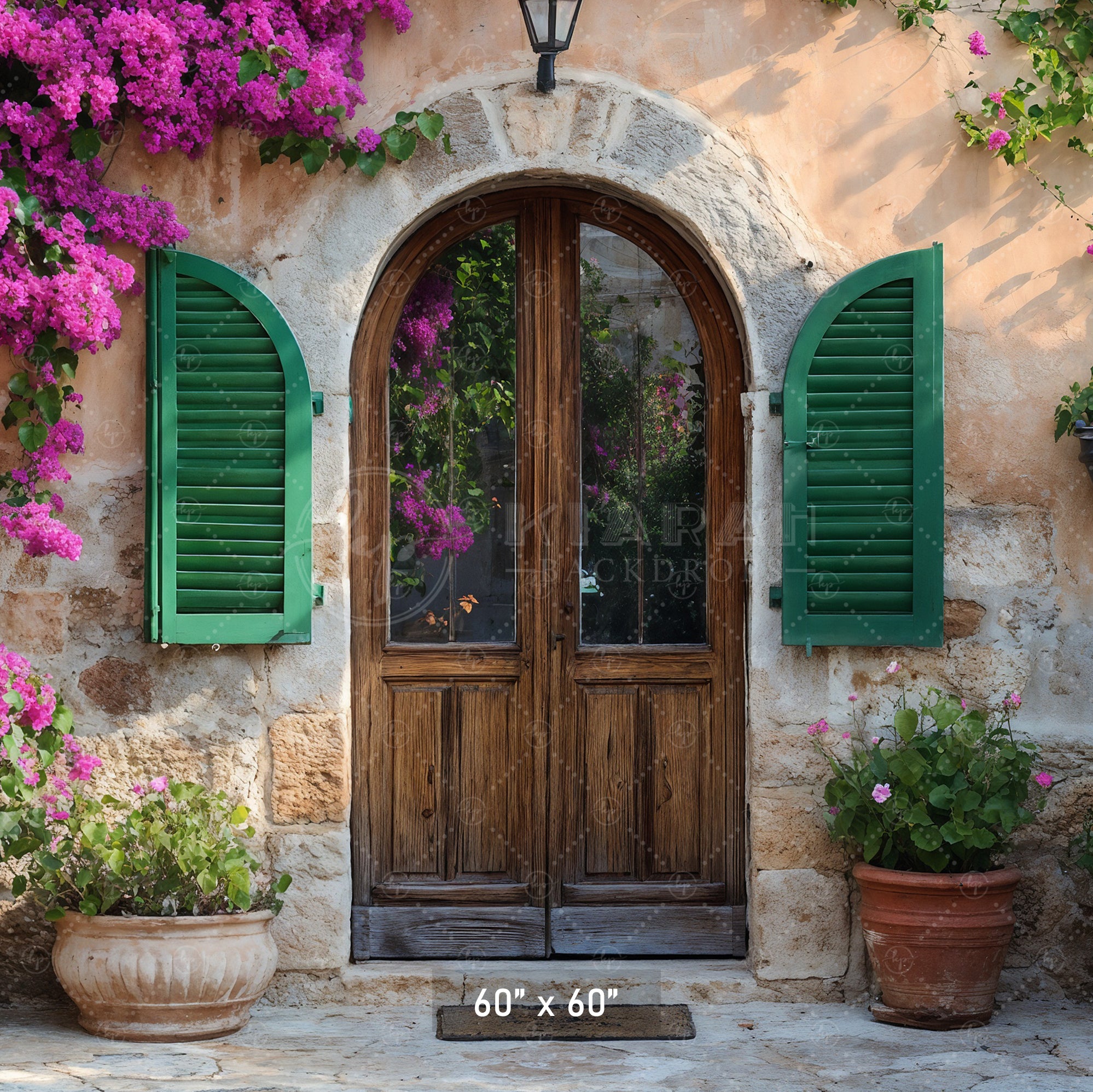 Rustic Stone Arch Doorway Backdrop