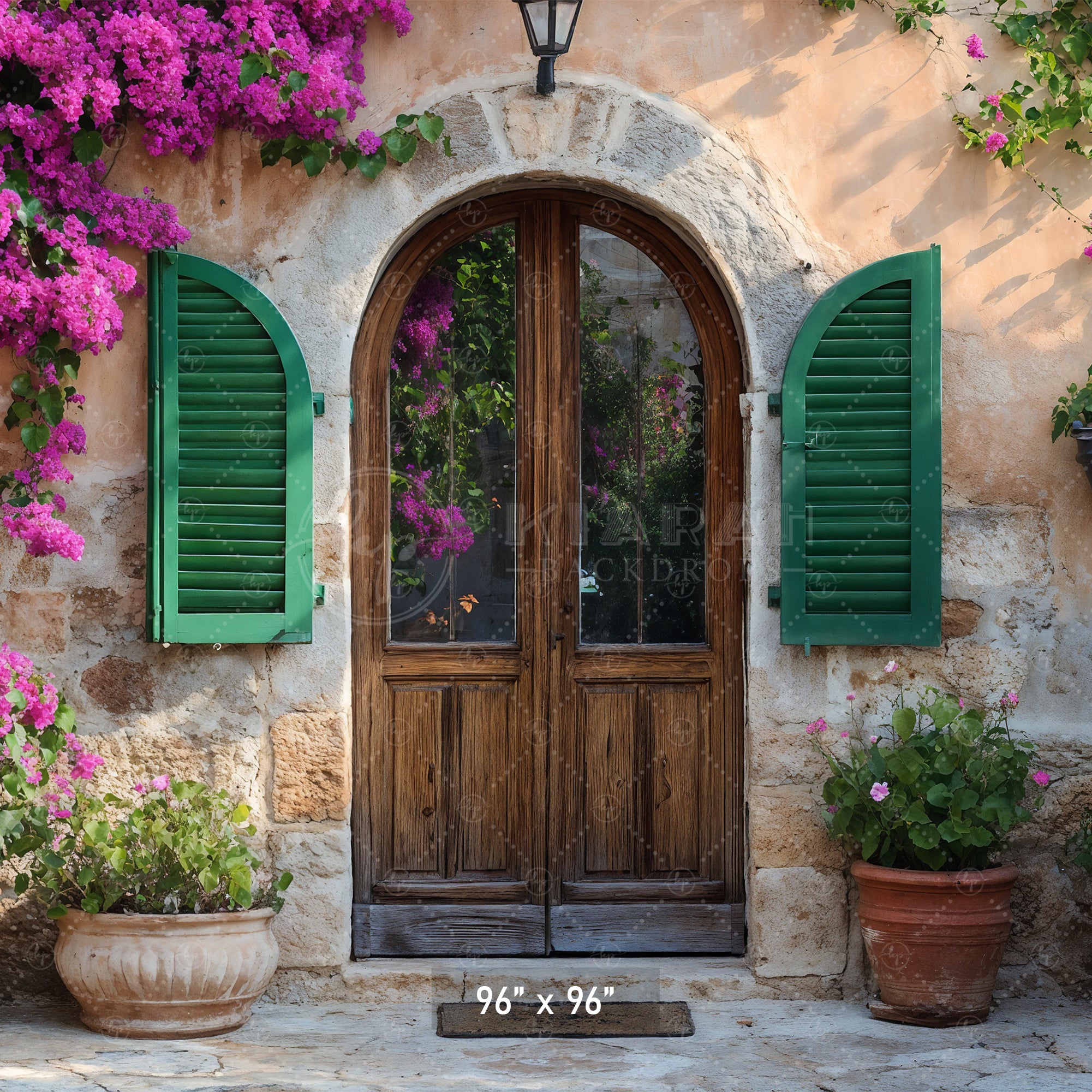 Rustic Stone Arch Doorway Backdrop