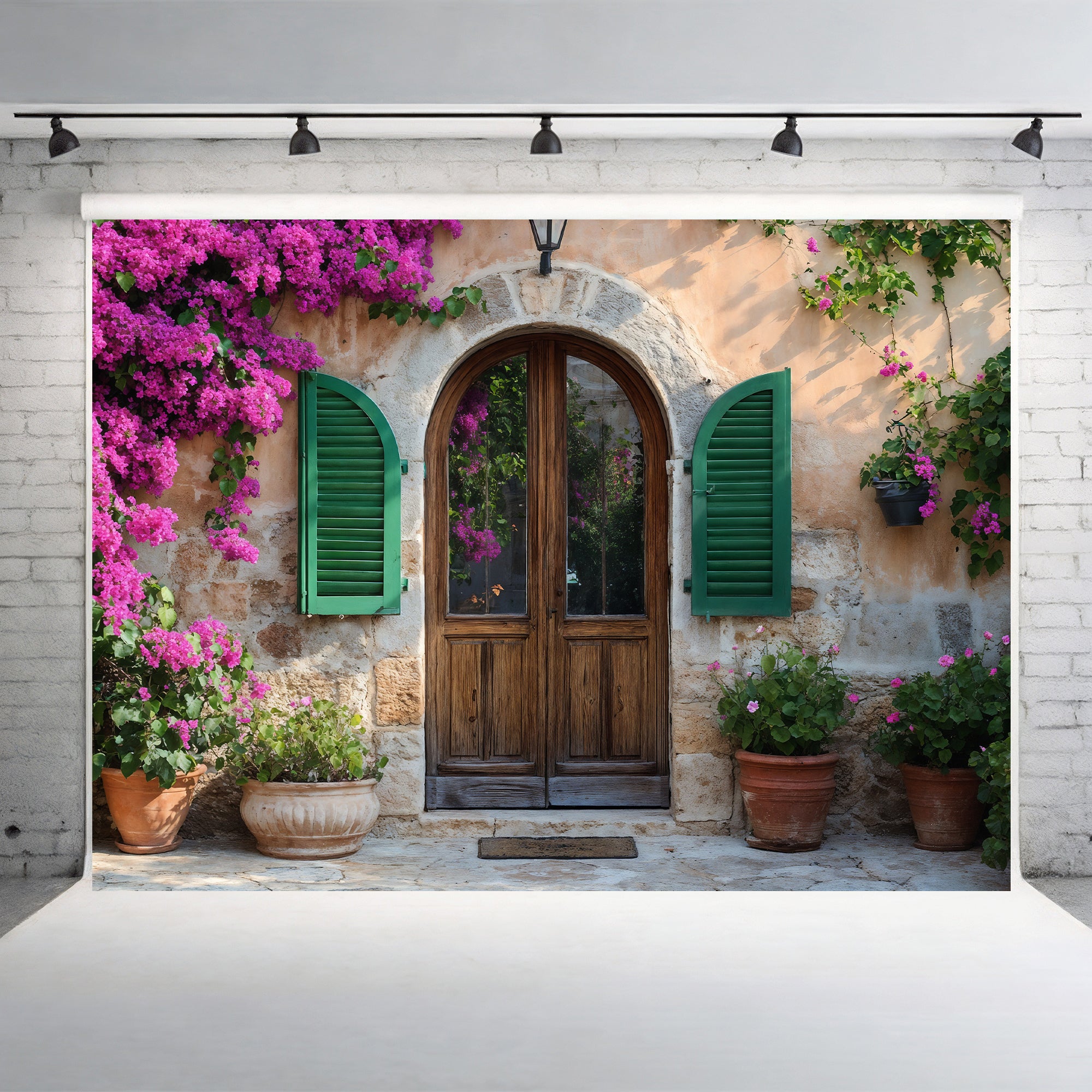 Rustic Stone Arch Doorway Backdrop