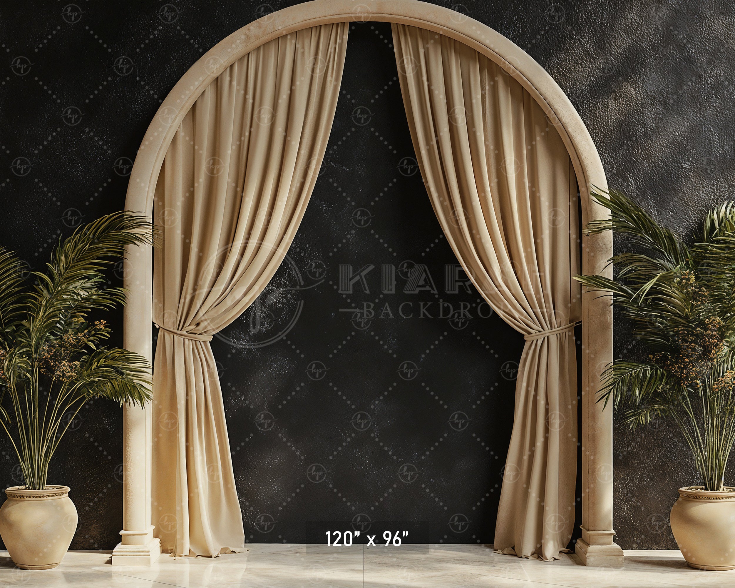 Elegant Archway with Palms Backdrop