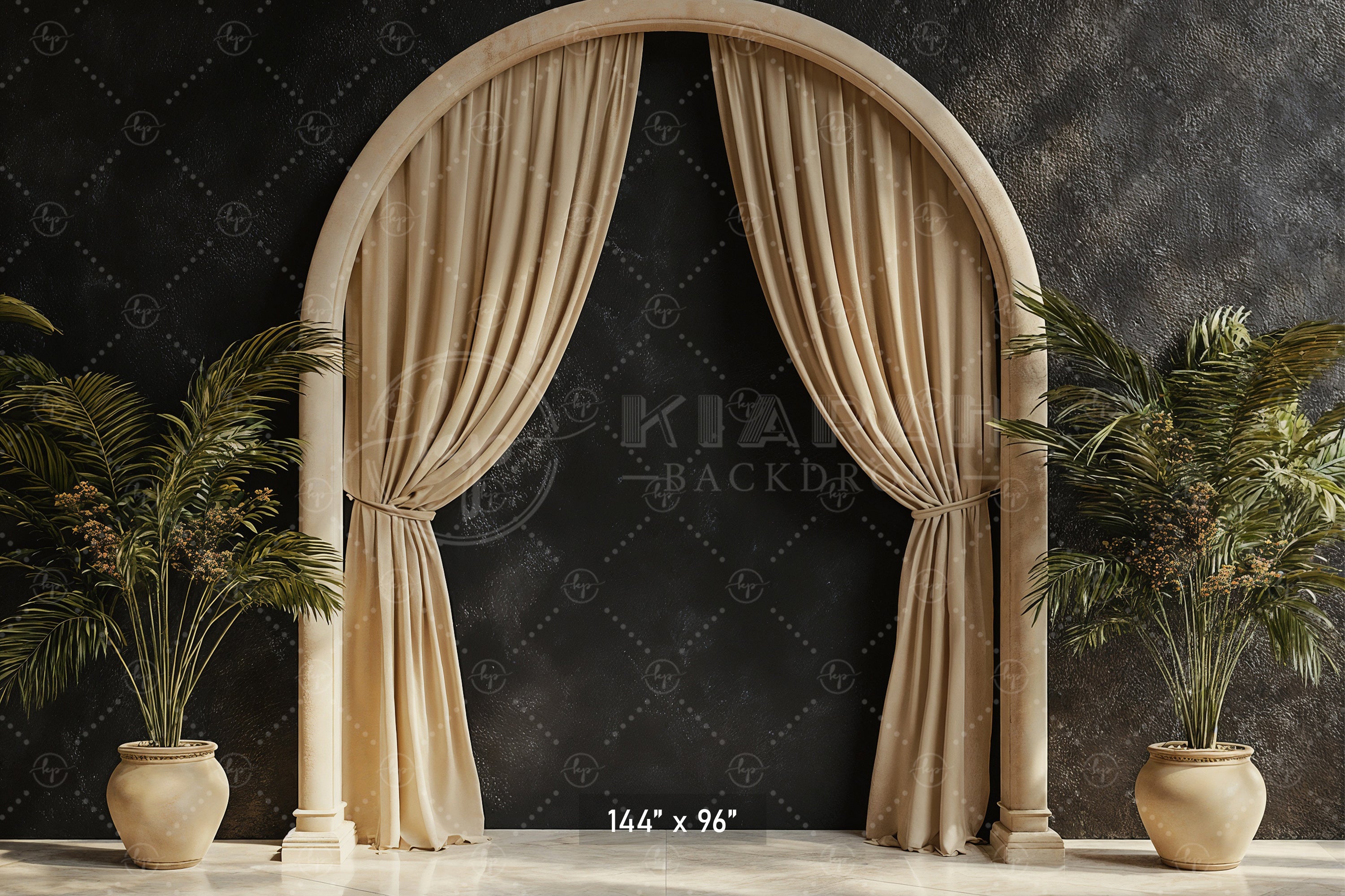 Elegant Archway with Palms Backdrop
