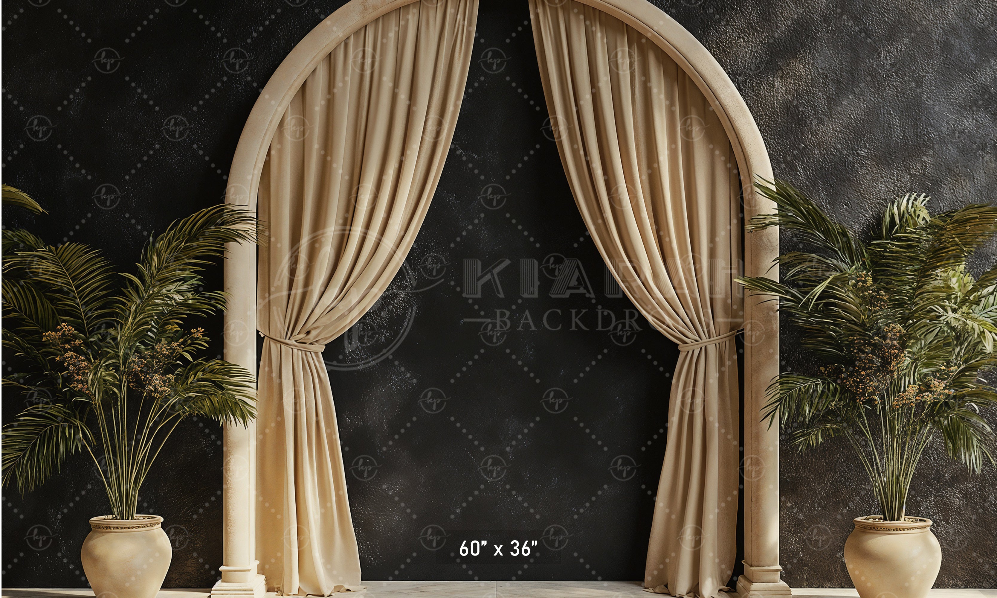 Elegant Archway with Palms Backdrop