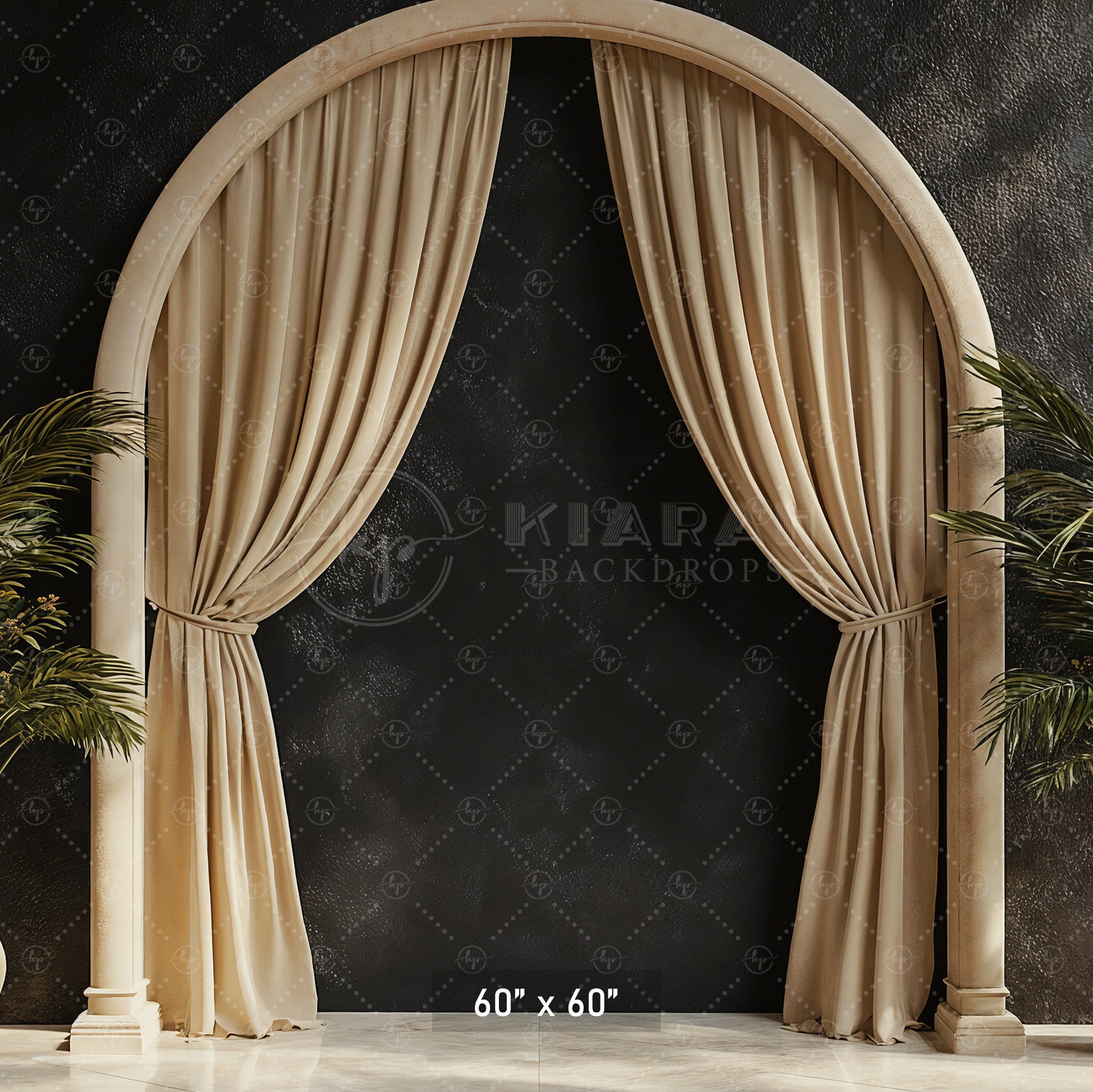 Elegant Archway with Palms Backdrop