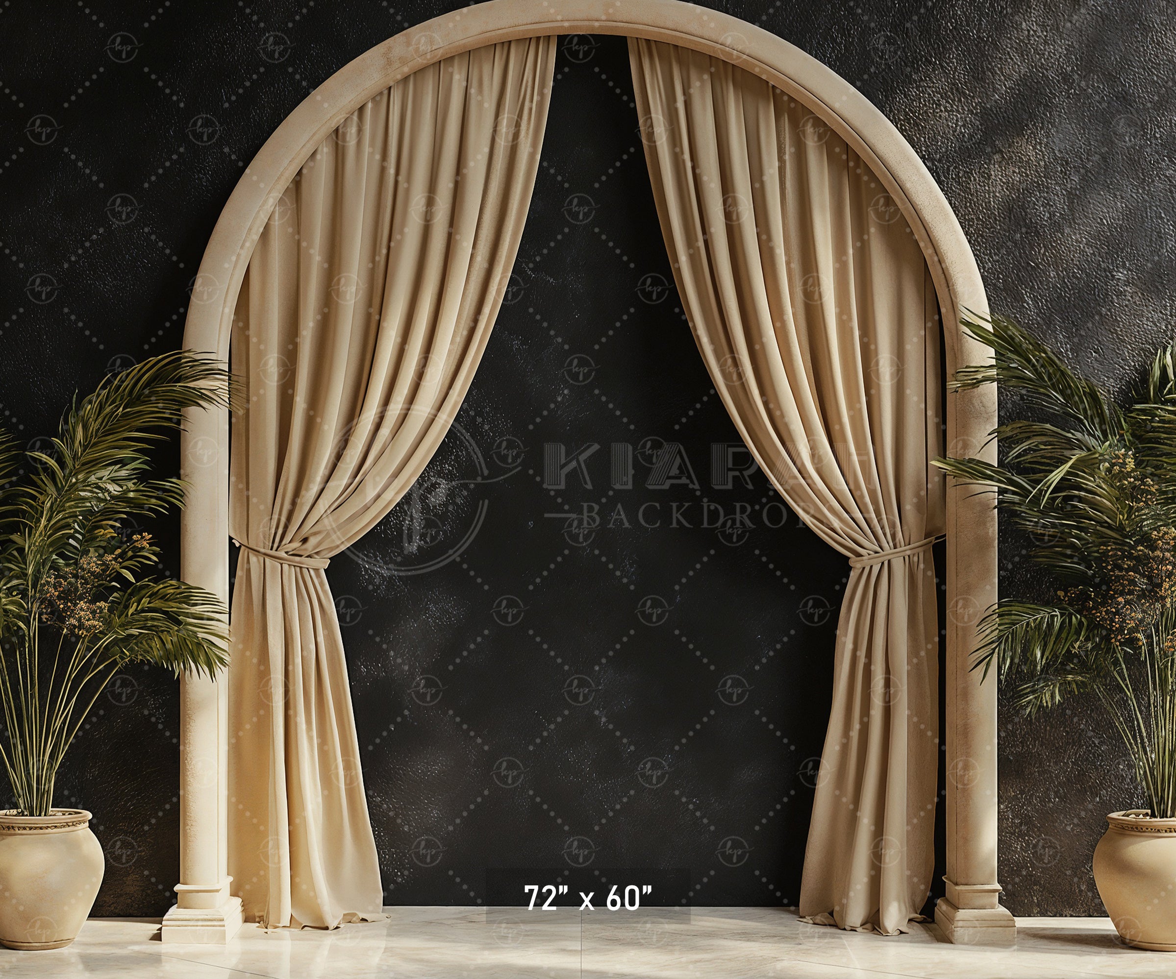 Elegant Archway with Palms Backdrop