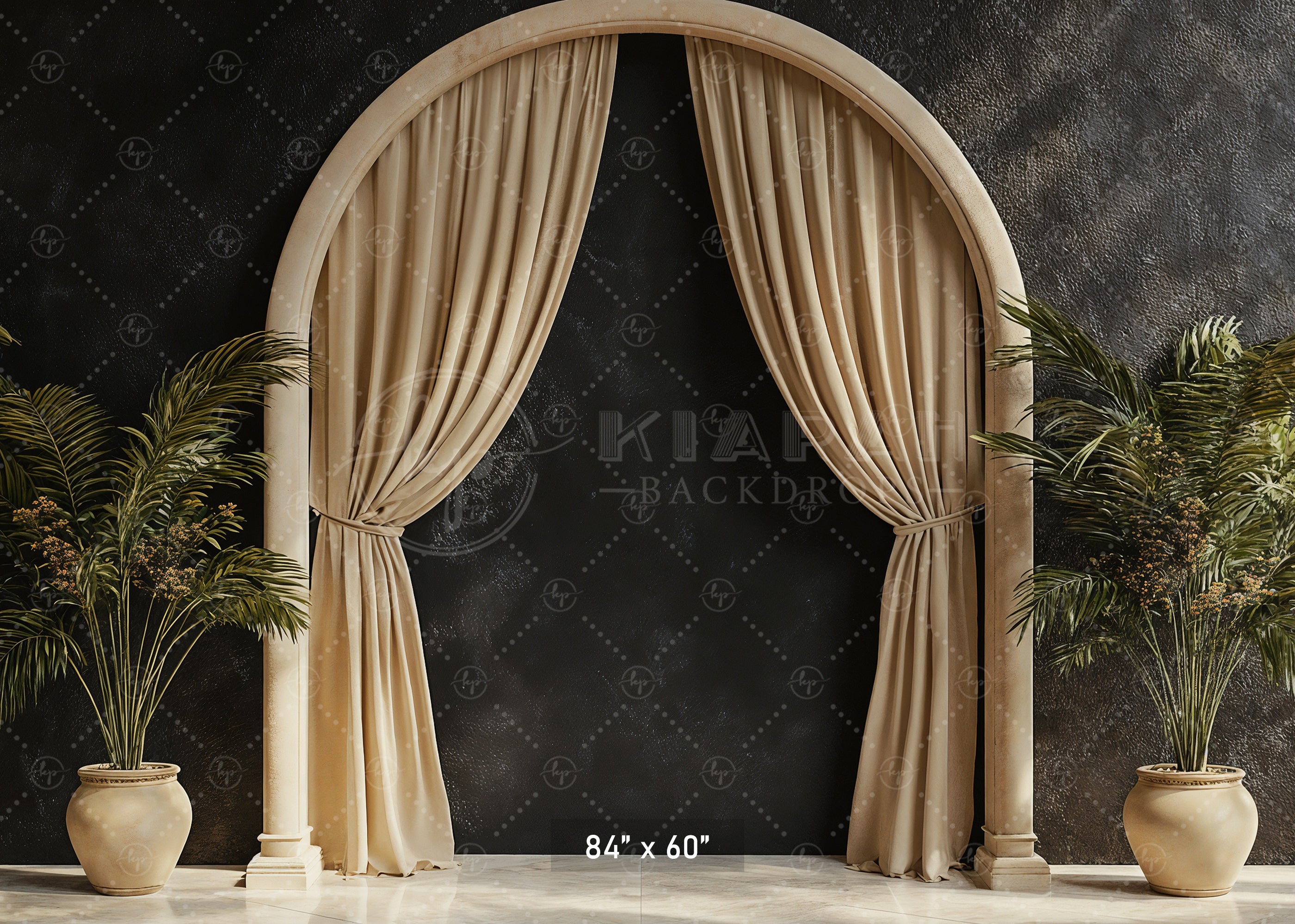 Elegant Archway with Palms Backdrop