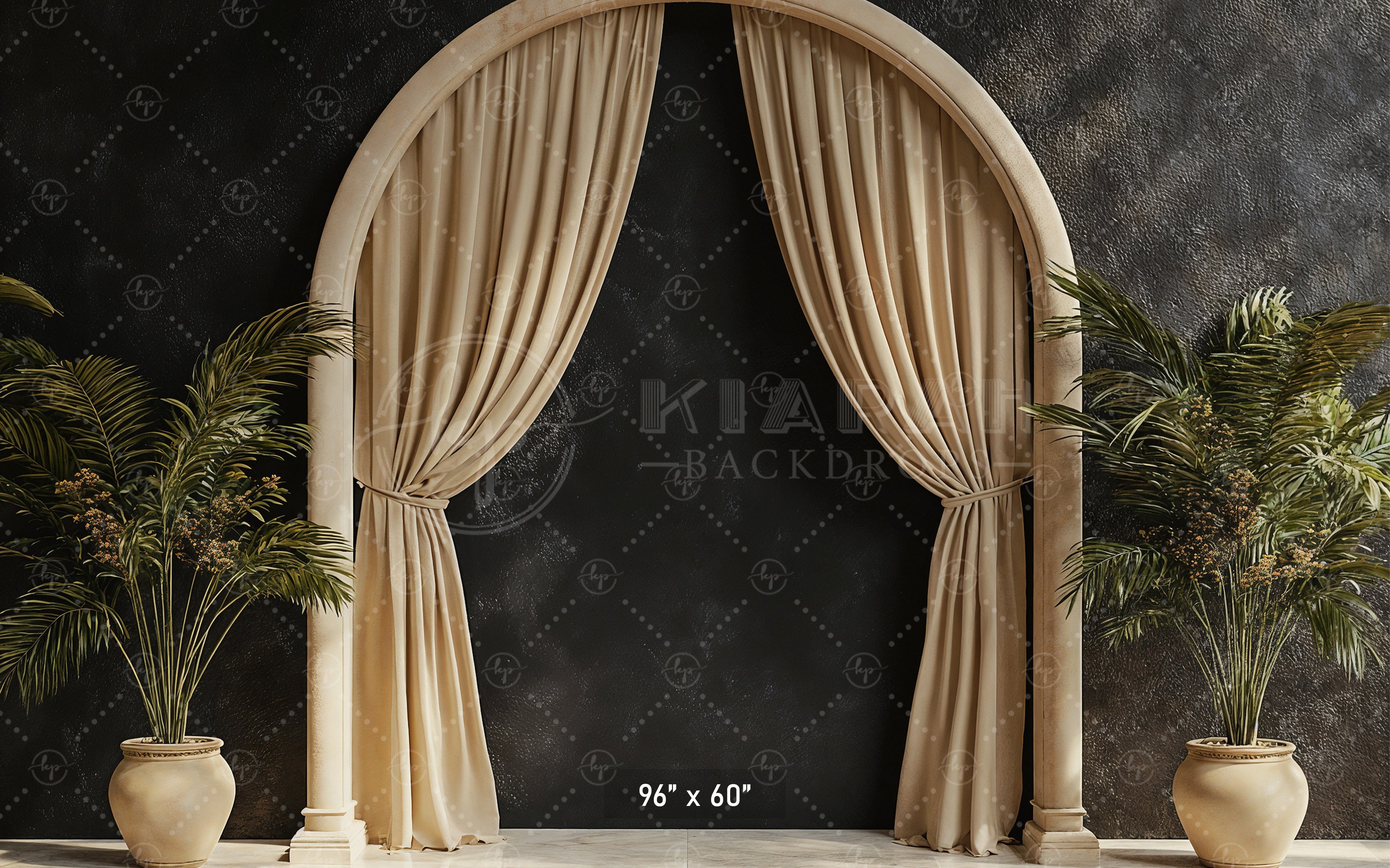 Elegant Archway with Palms Backdrop