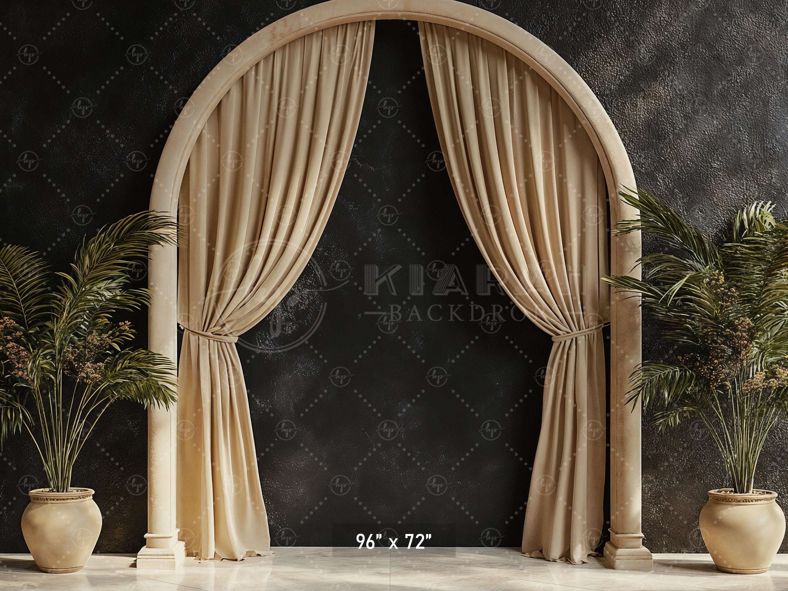 Elegant Archway with Palms Backdrop