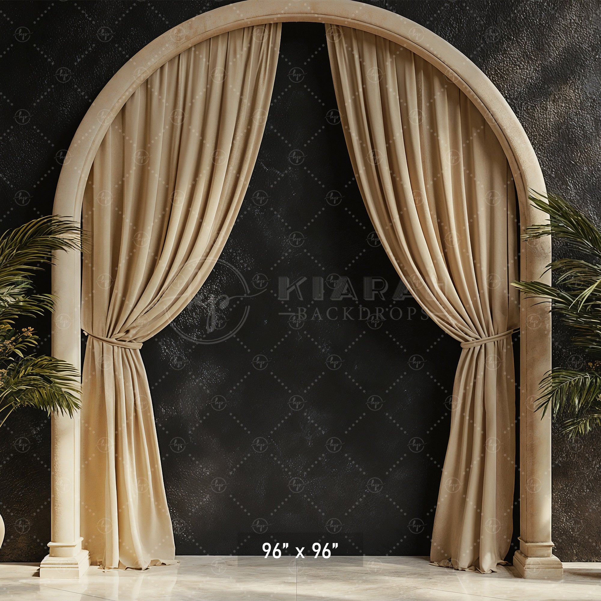 Elegant Archway with Palms Backdrop