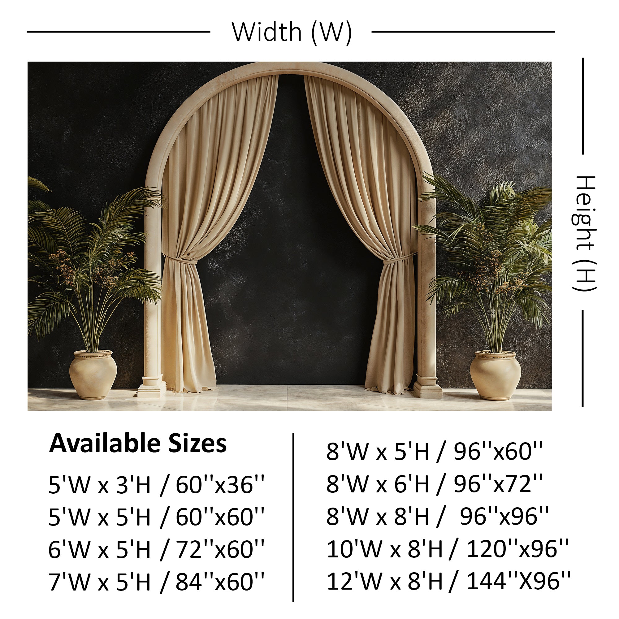 Elegant Archway with Palms Backdrop