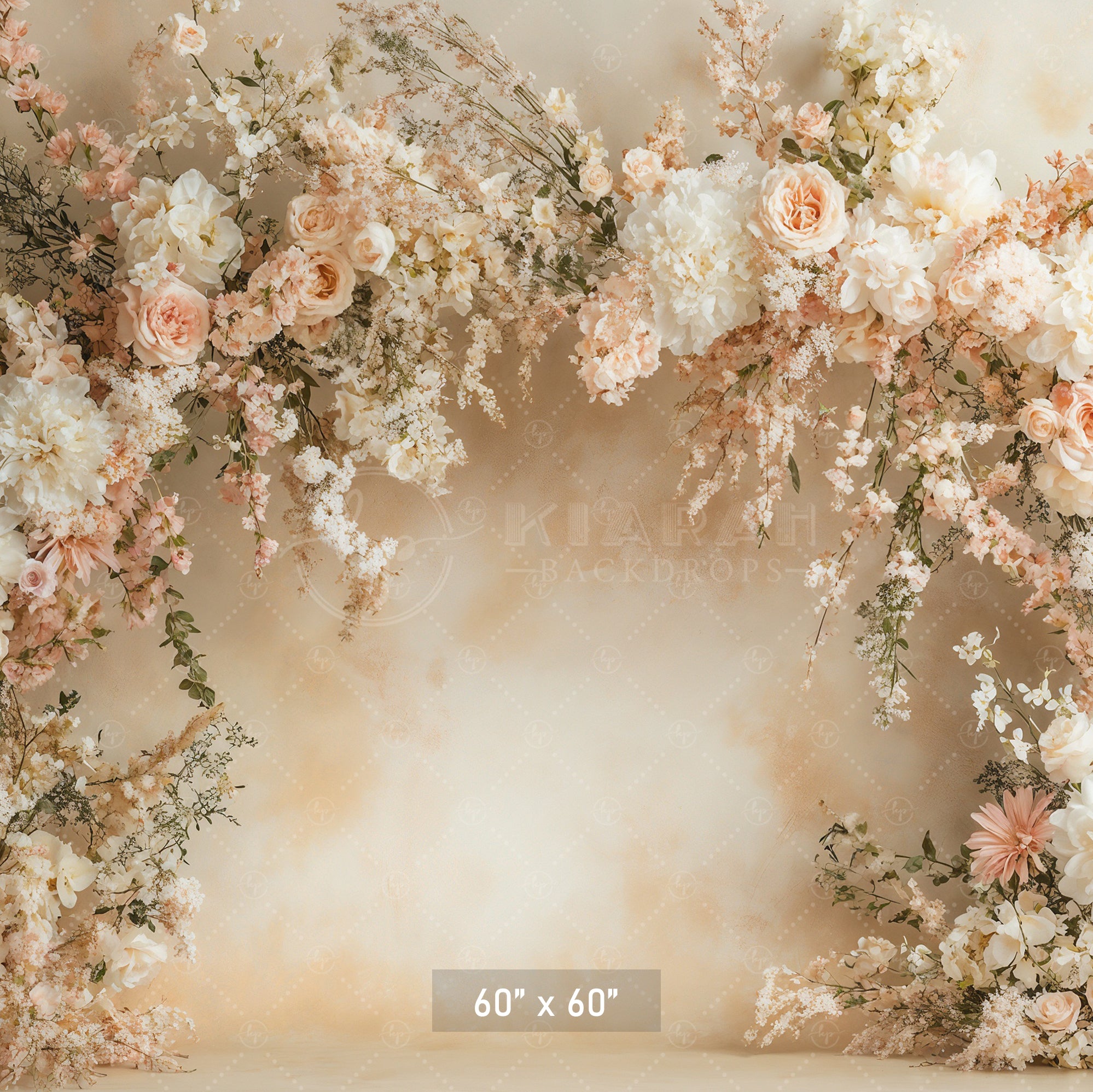 Romantic Blush Floral Arch Backdrop
