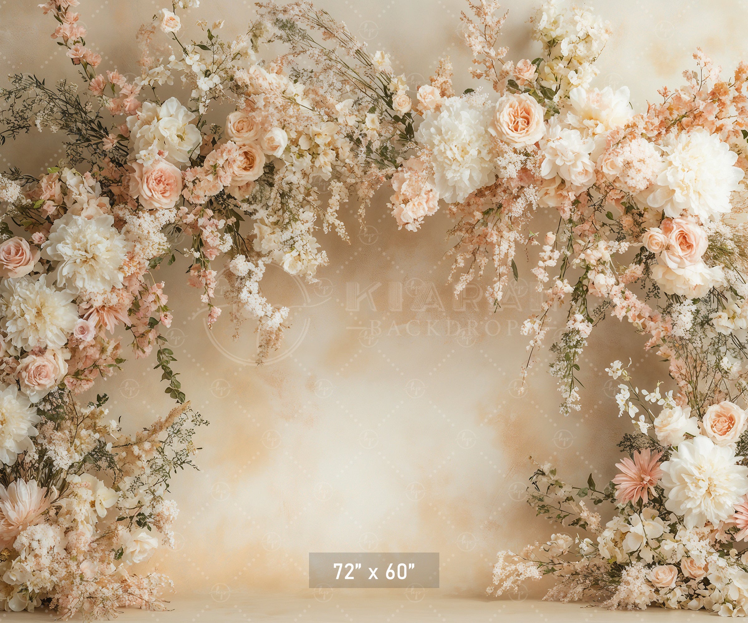 Romantic Blush Floral Arch Backdrop