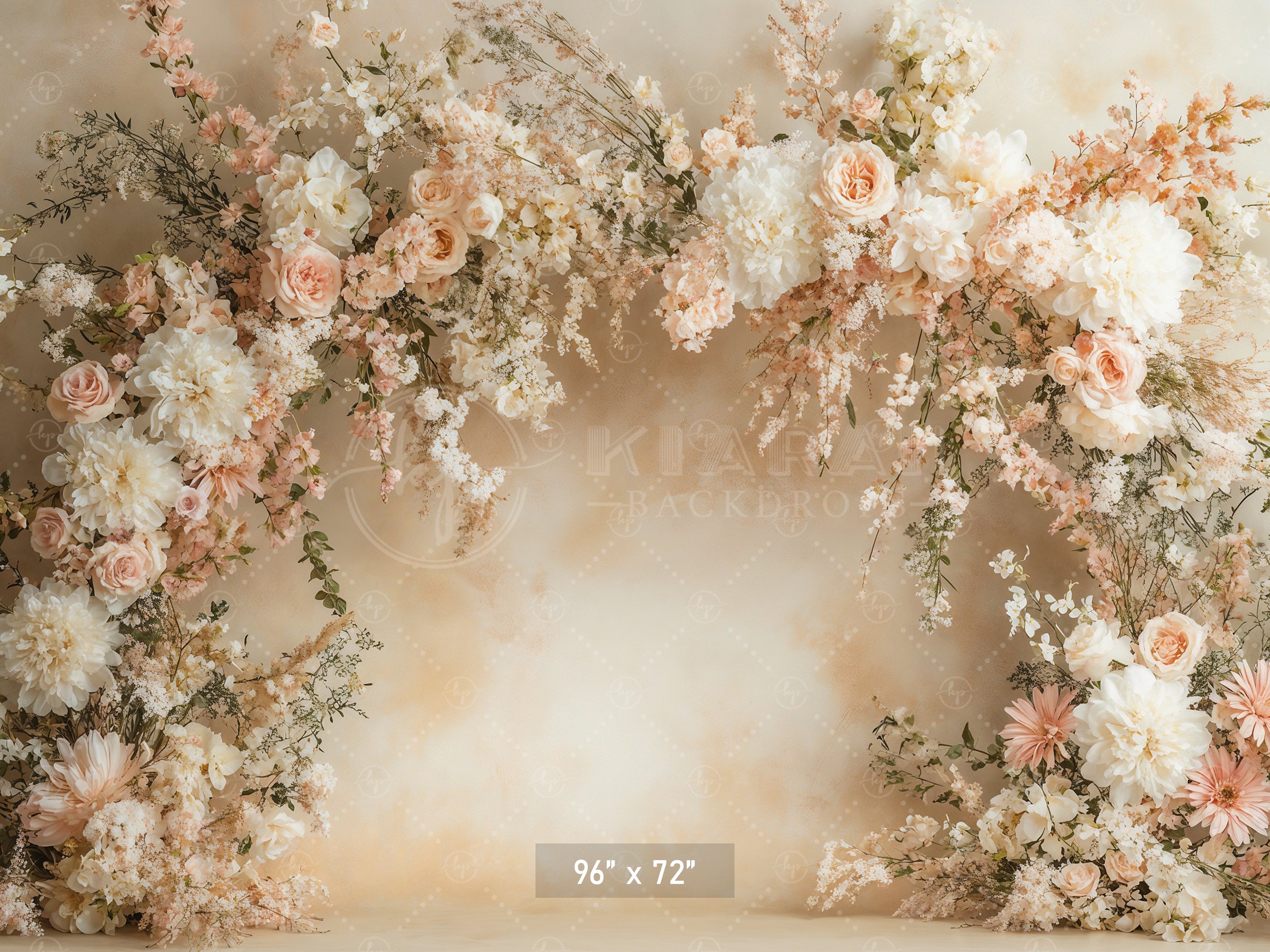 Romantic Blush Floral Arch Backdrop