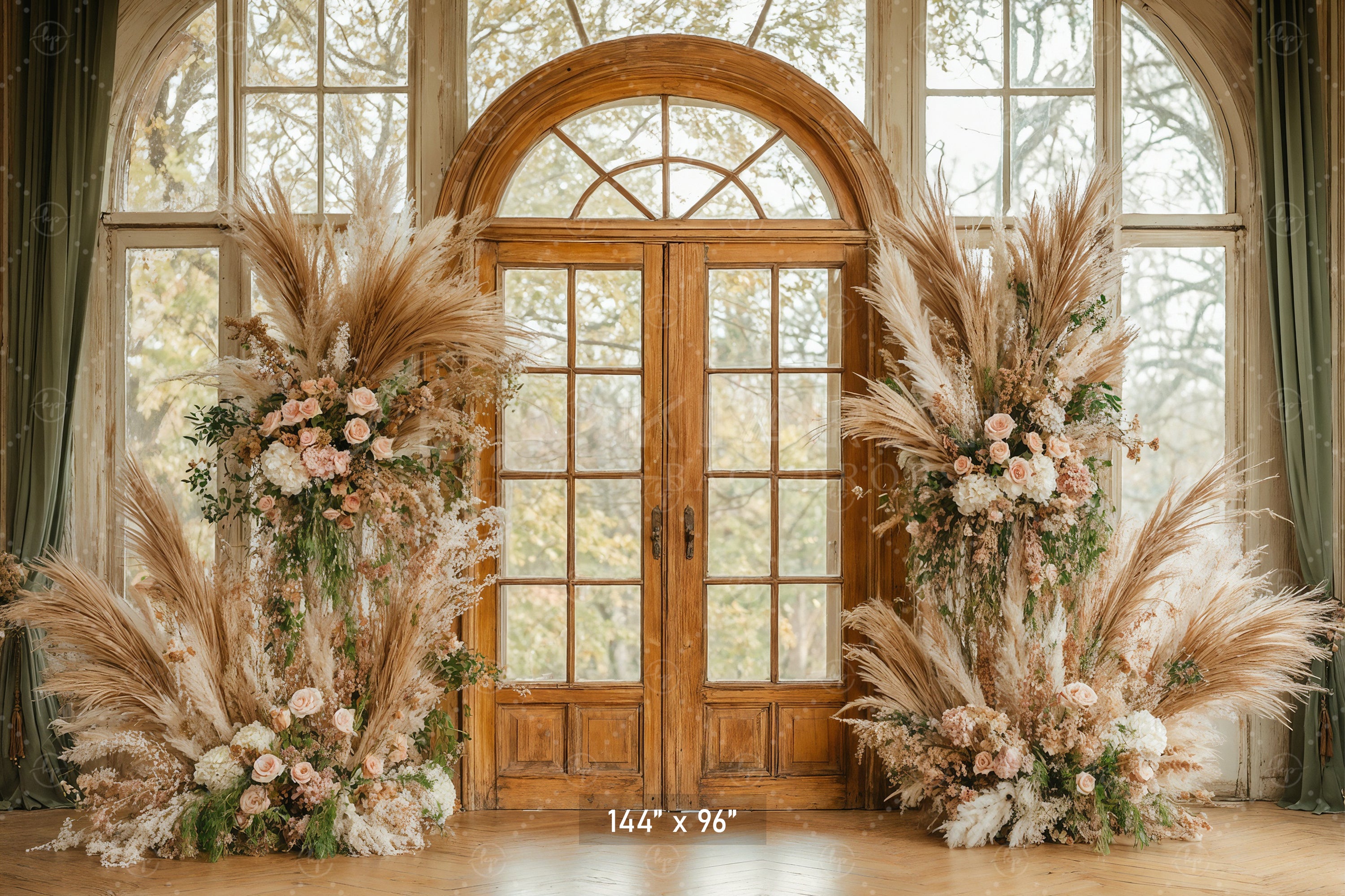 Grand Pampas Grass Archway Backdrop
