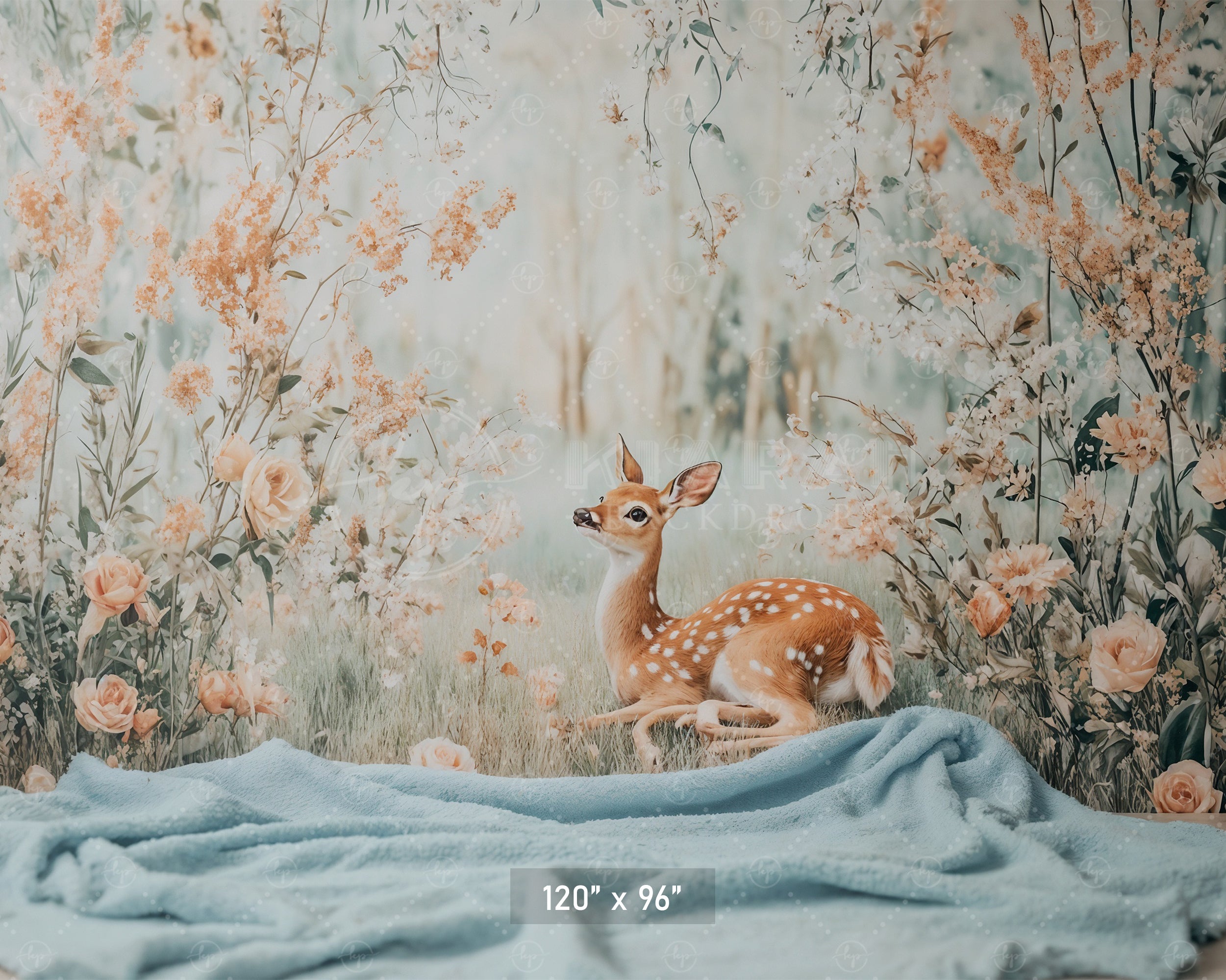 Whimsical Woodland Fawn Backdrop